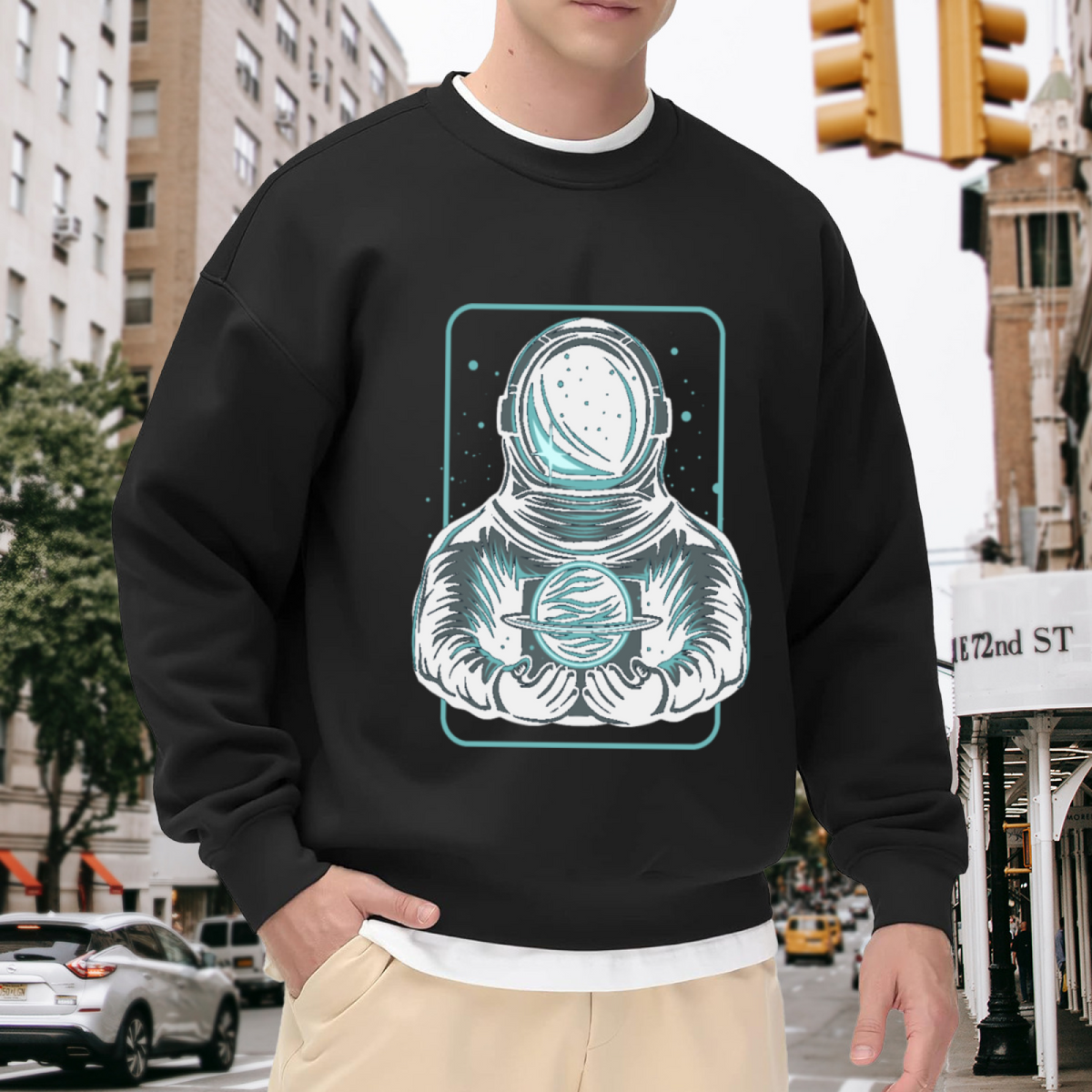 Gothic Astronaut Space Design Graphic ԲÁìÎÀÒÂ - Unique Design Pullover Sweatshirt