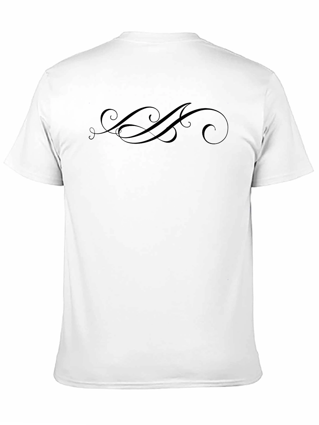 Elegant Swirl Graphic T-Shirt - Classic Black Tee