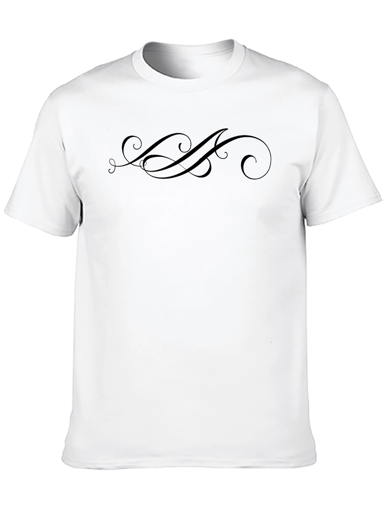 Elegant Swirl Graphic T-Shirt - Classic Black Tee