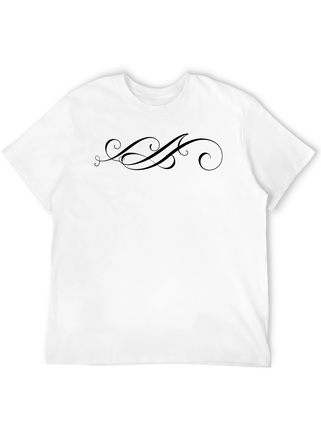 Elegant Swirl Graphic T-Shirt - Classic Black Tee