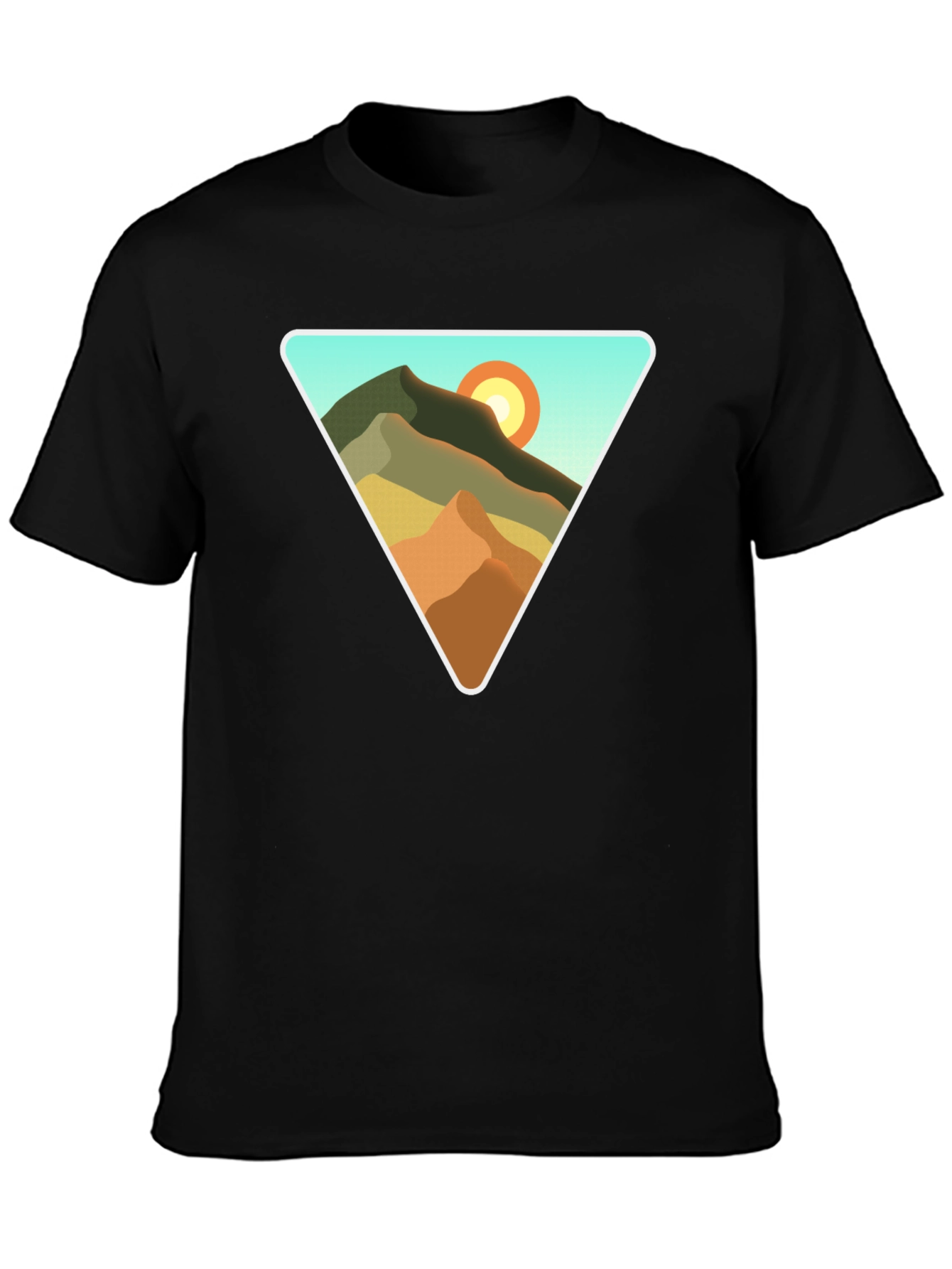 Geometric Mountain Scene T-Shirt