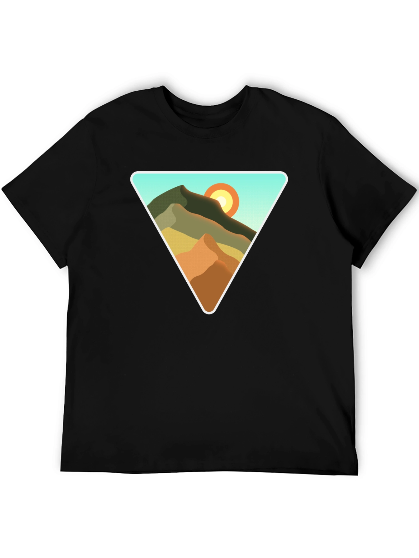 Geometric Mountain Scene T-Shirt