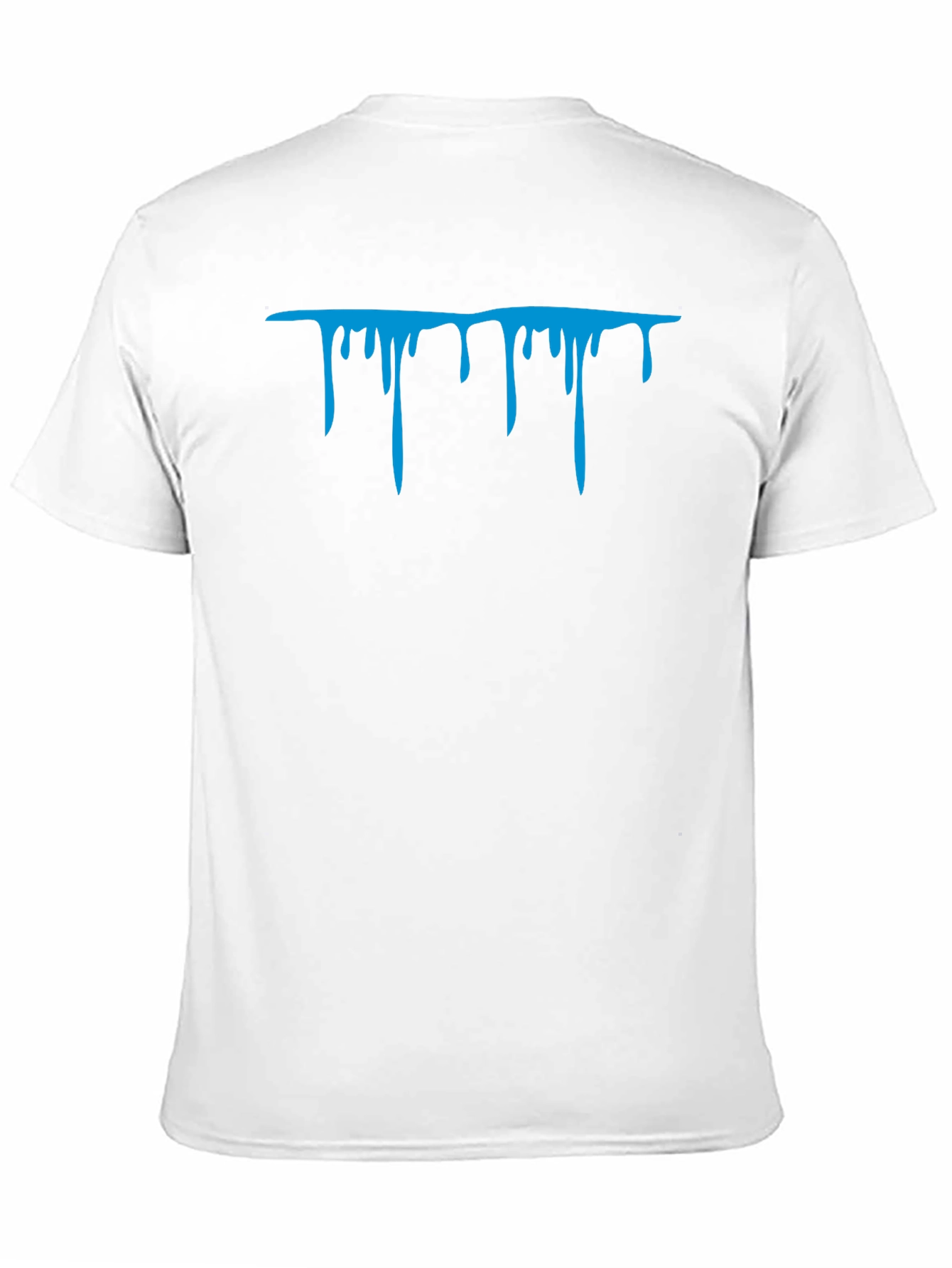 Blue Drip Graphic Black T-Shirt