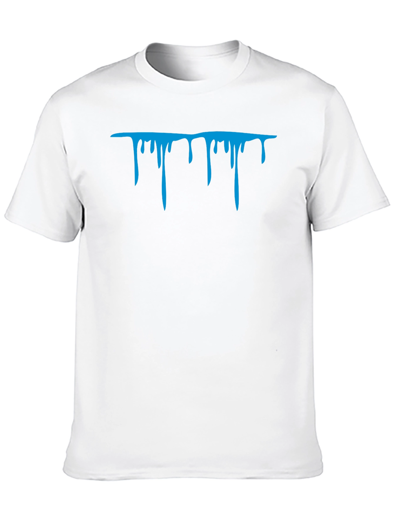 Blue Drip Graphic Black T-Shirt