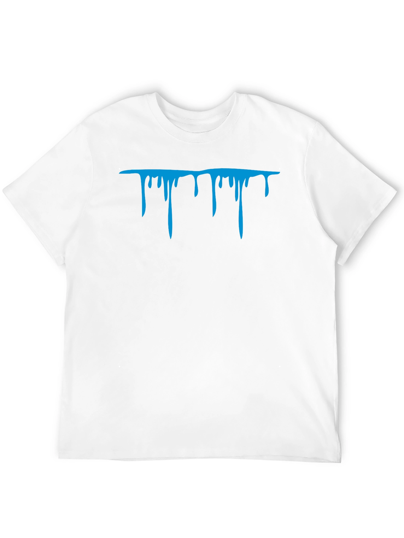 Blue Drip Graphic Black T-Shirt