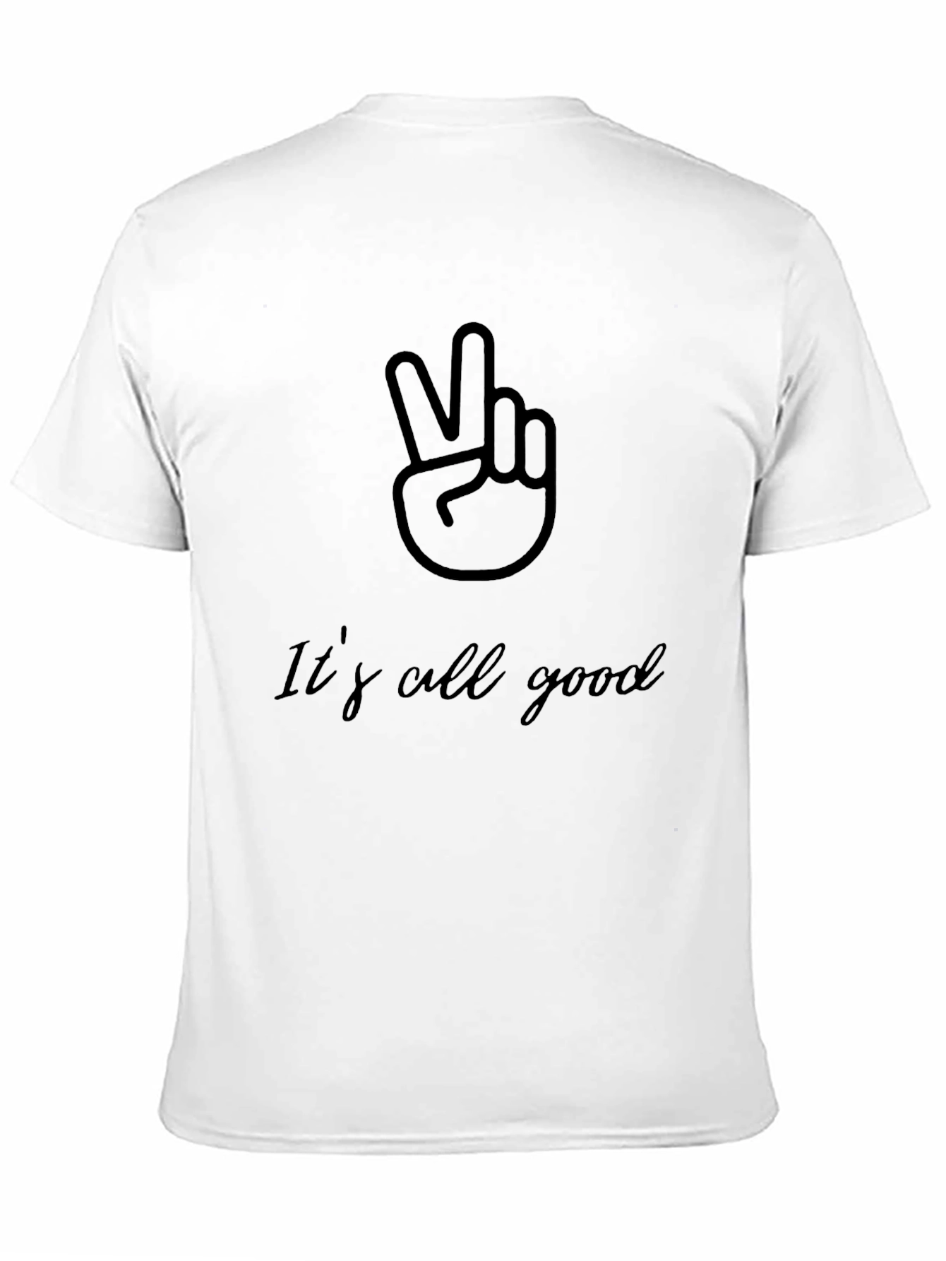 Its All Good Mens Black T-Shirt Peace Sign