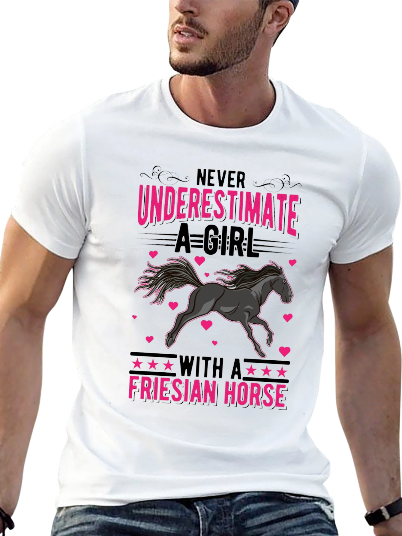 Friesian Horse Girls T-Shirt - Never Underestimate