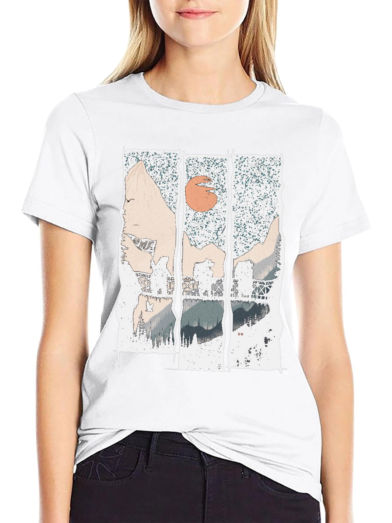 Abstract Mountain Range Graphic Tee