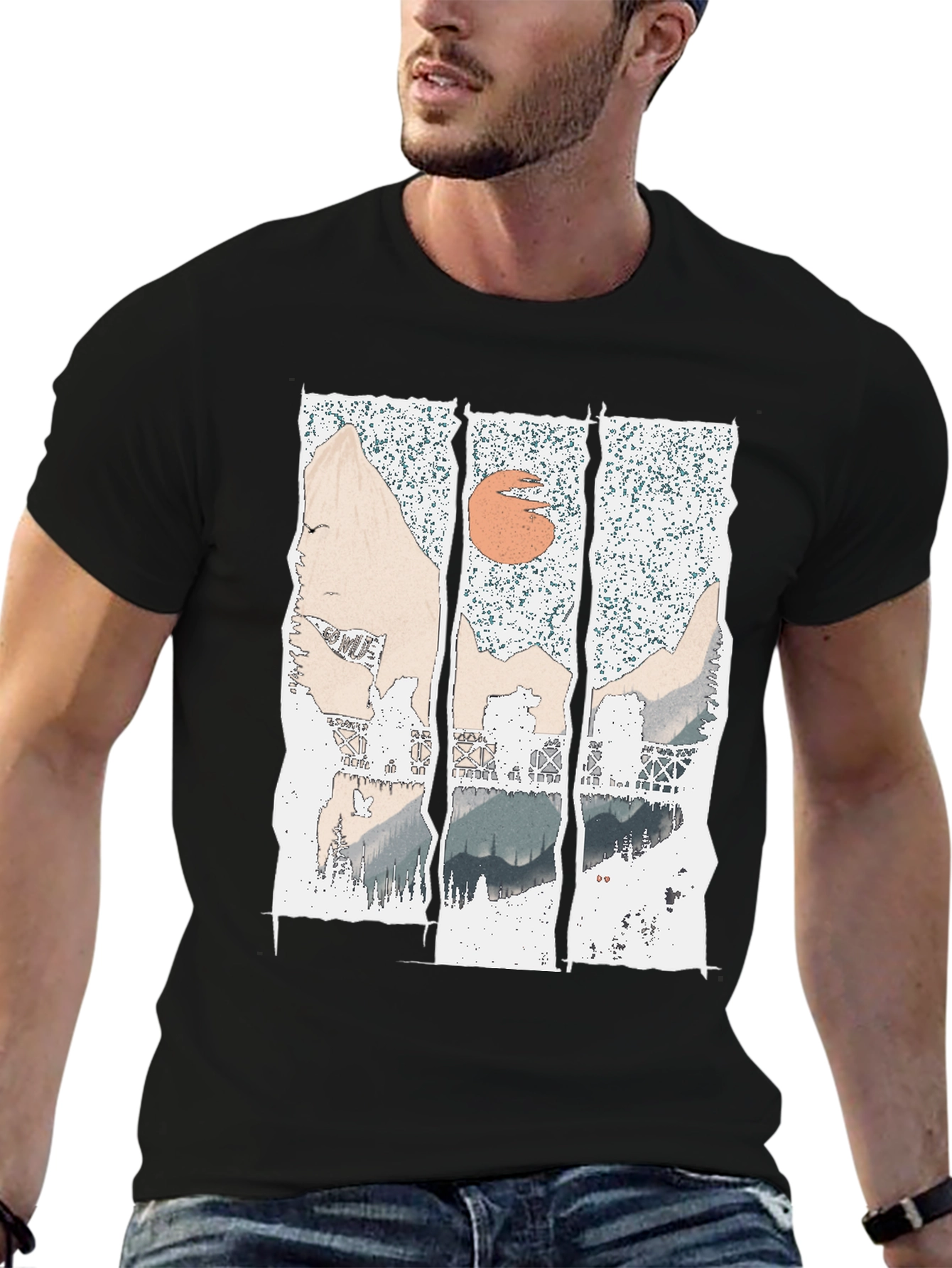 Abstract Mountain Range Graphic Tee