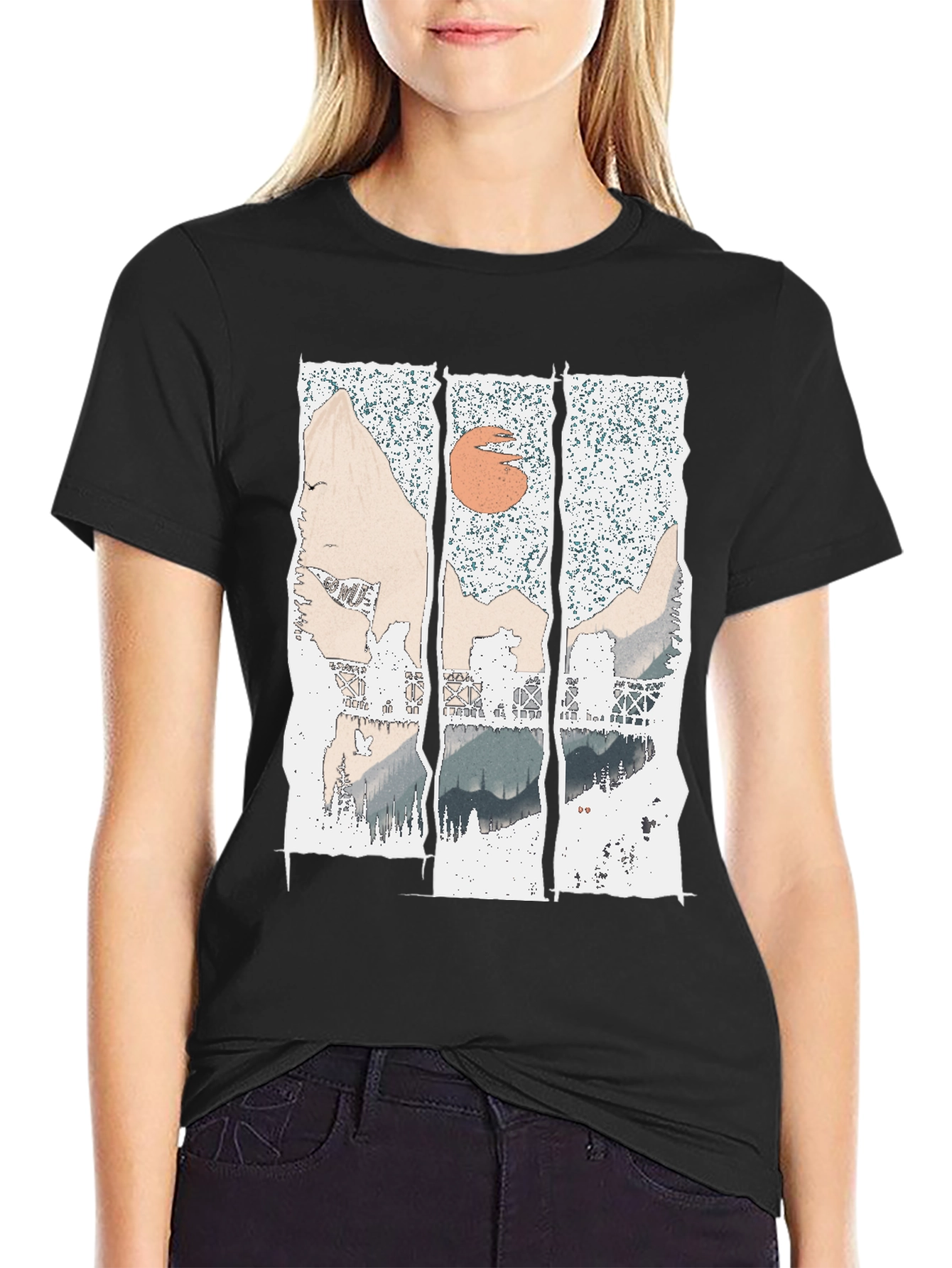 Abstract Mountain Range Graphic Tee