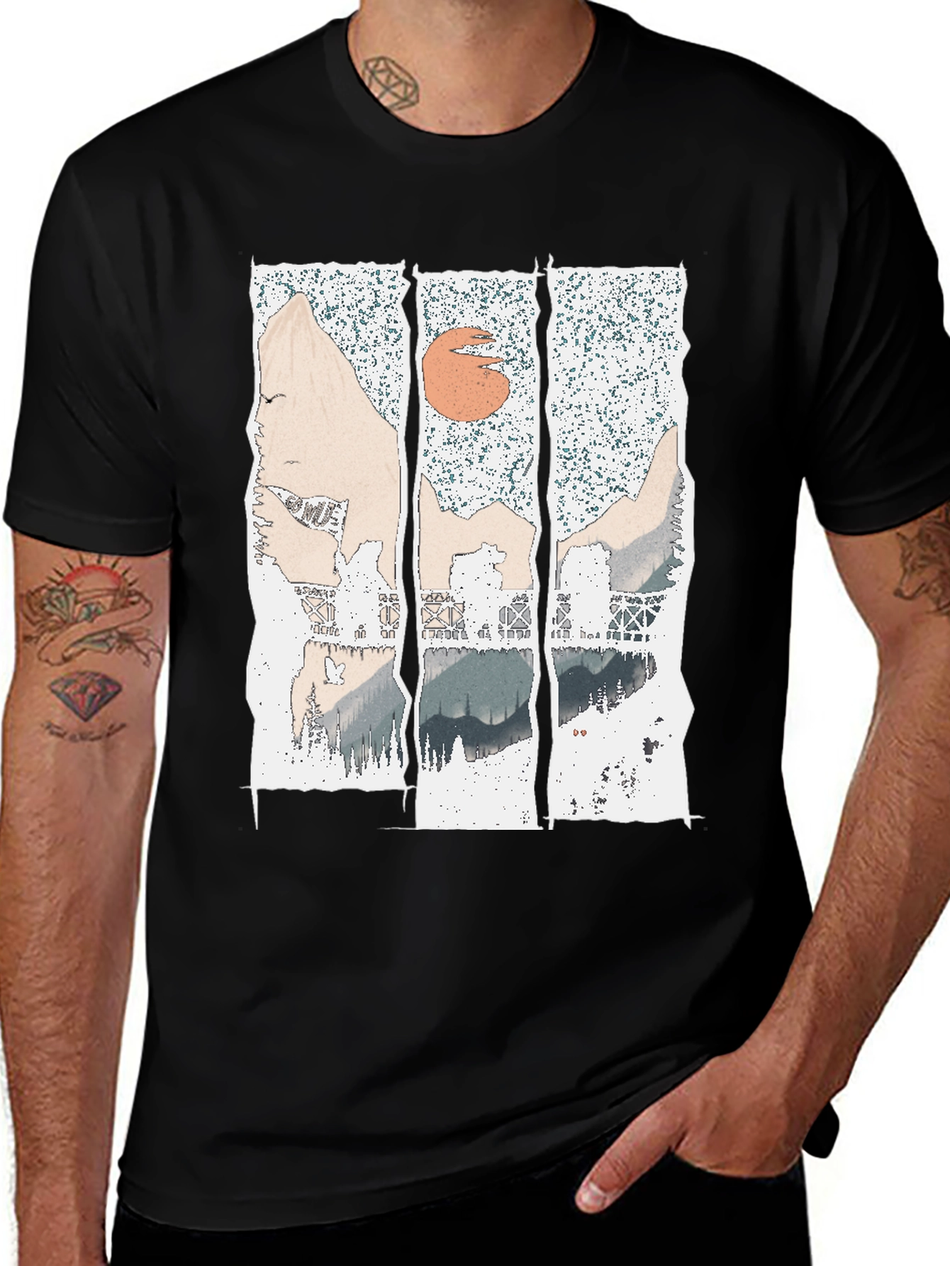 Abstract Mountain Range Graphic Tee
