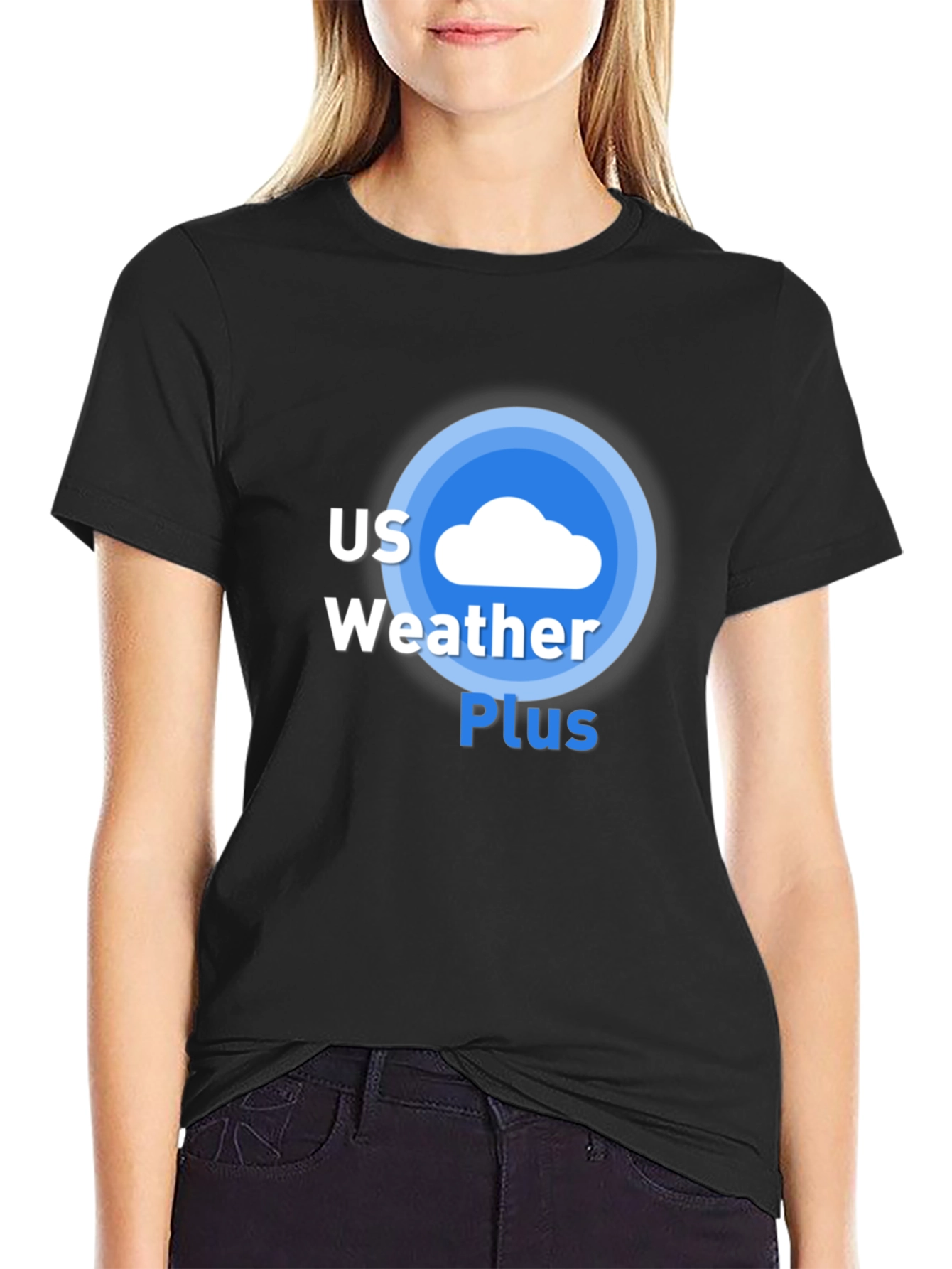 US Weather Plus Black Graphic Tee