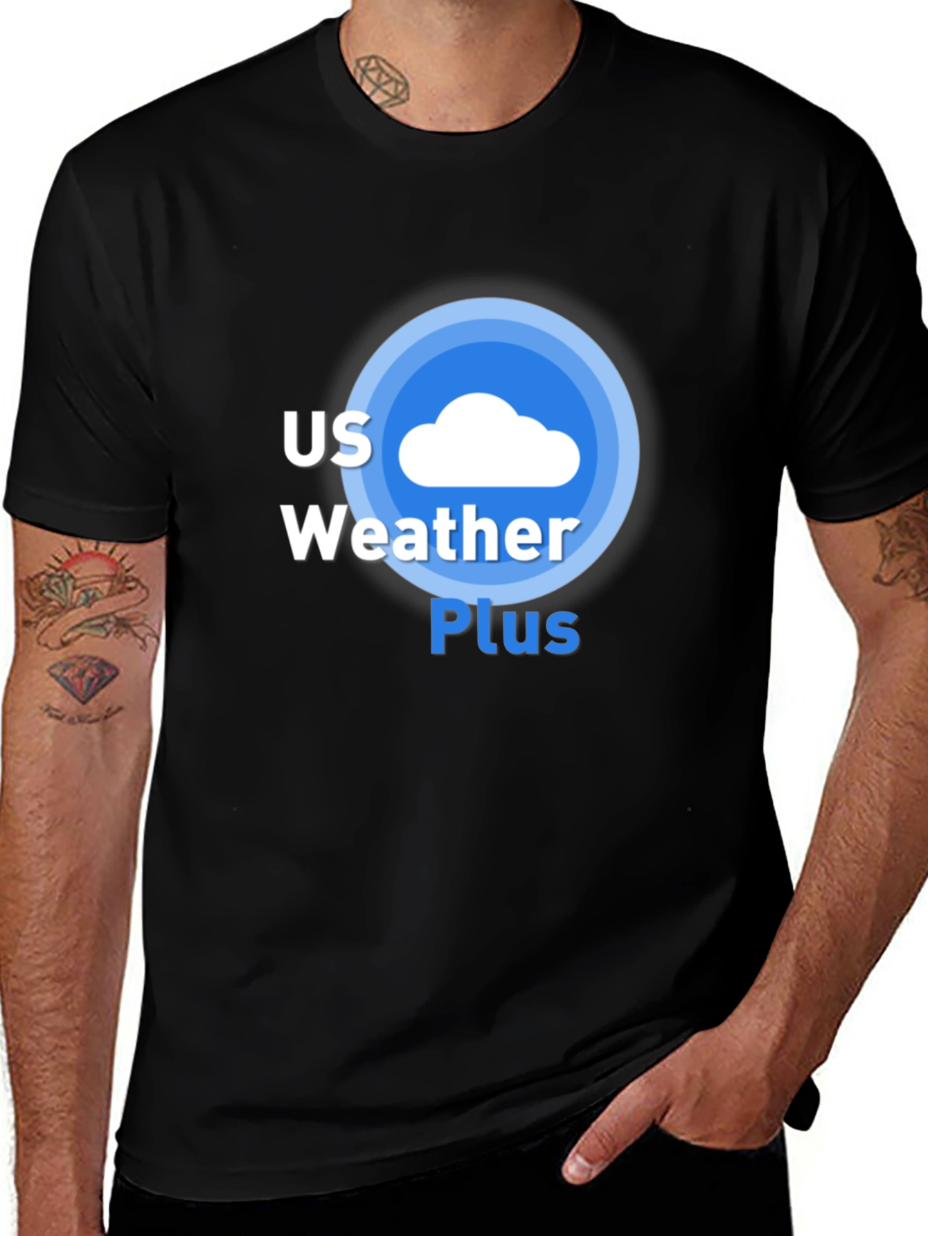 US Weather Plus Black Graphic Tee