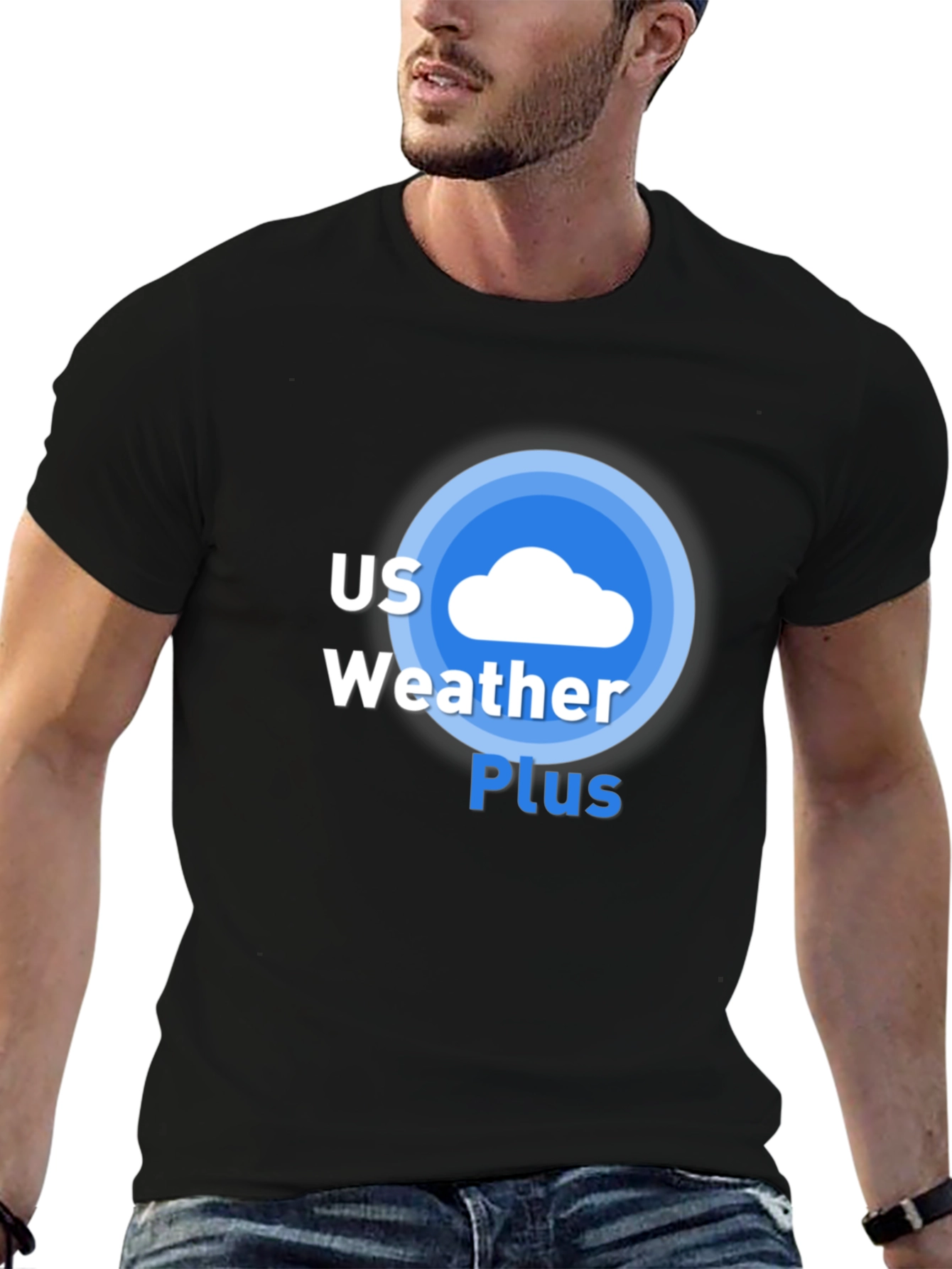 US Weather Plus Black Graphic Tee
