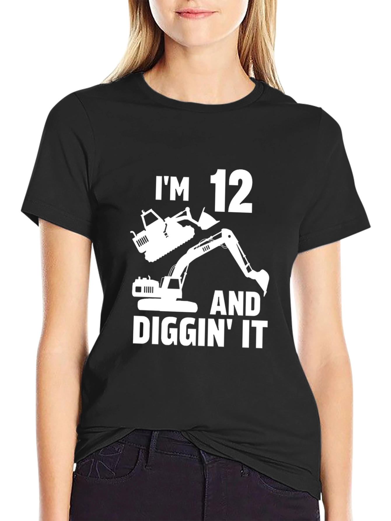 Im 12 and Diggin It Birthday Excavator T-Shirt