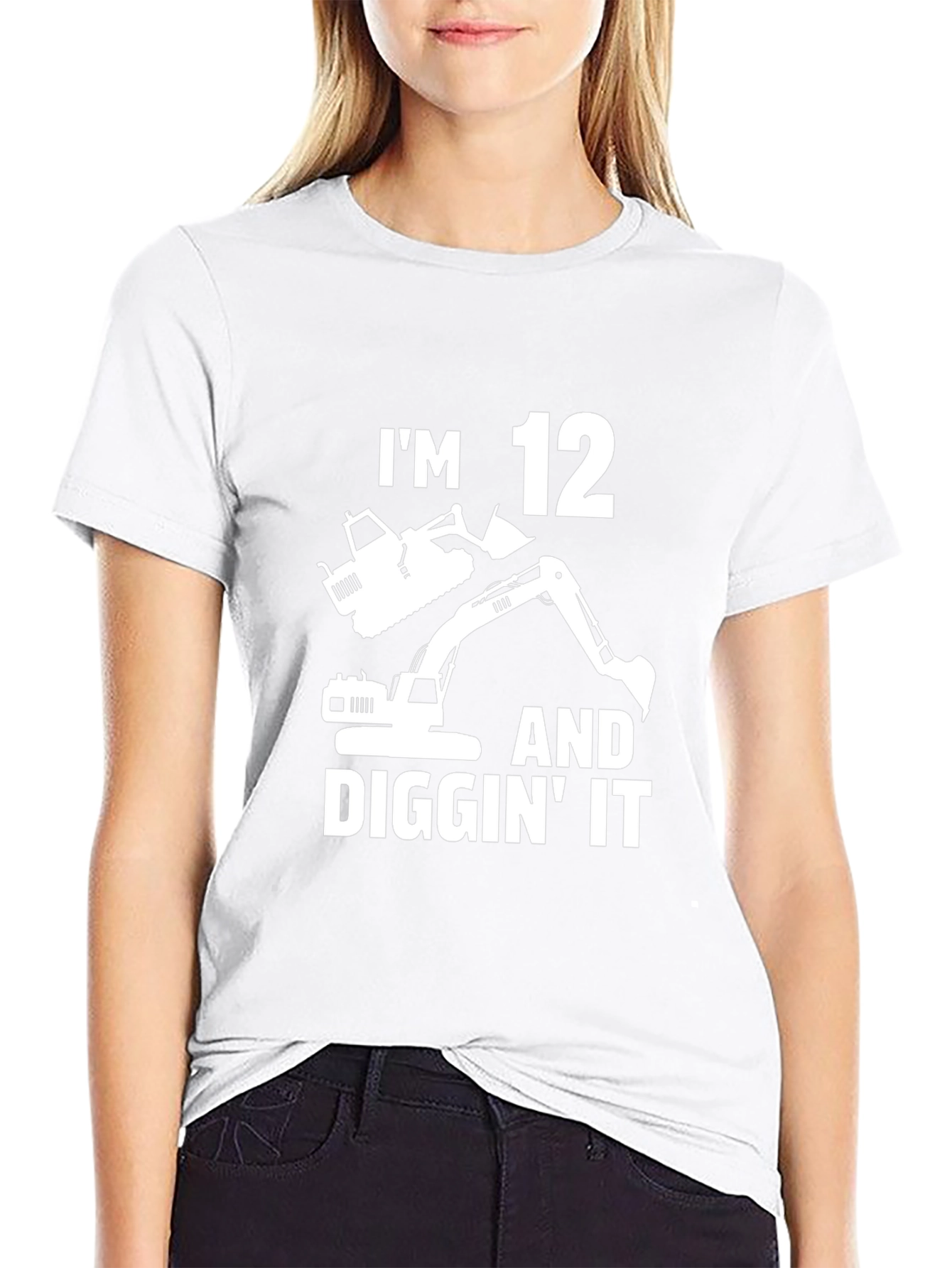 Im 12 and Diggin It Birthday Excavator T-Shirt
