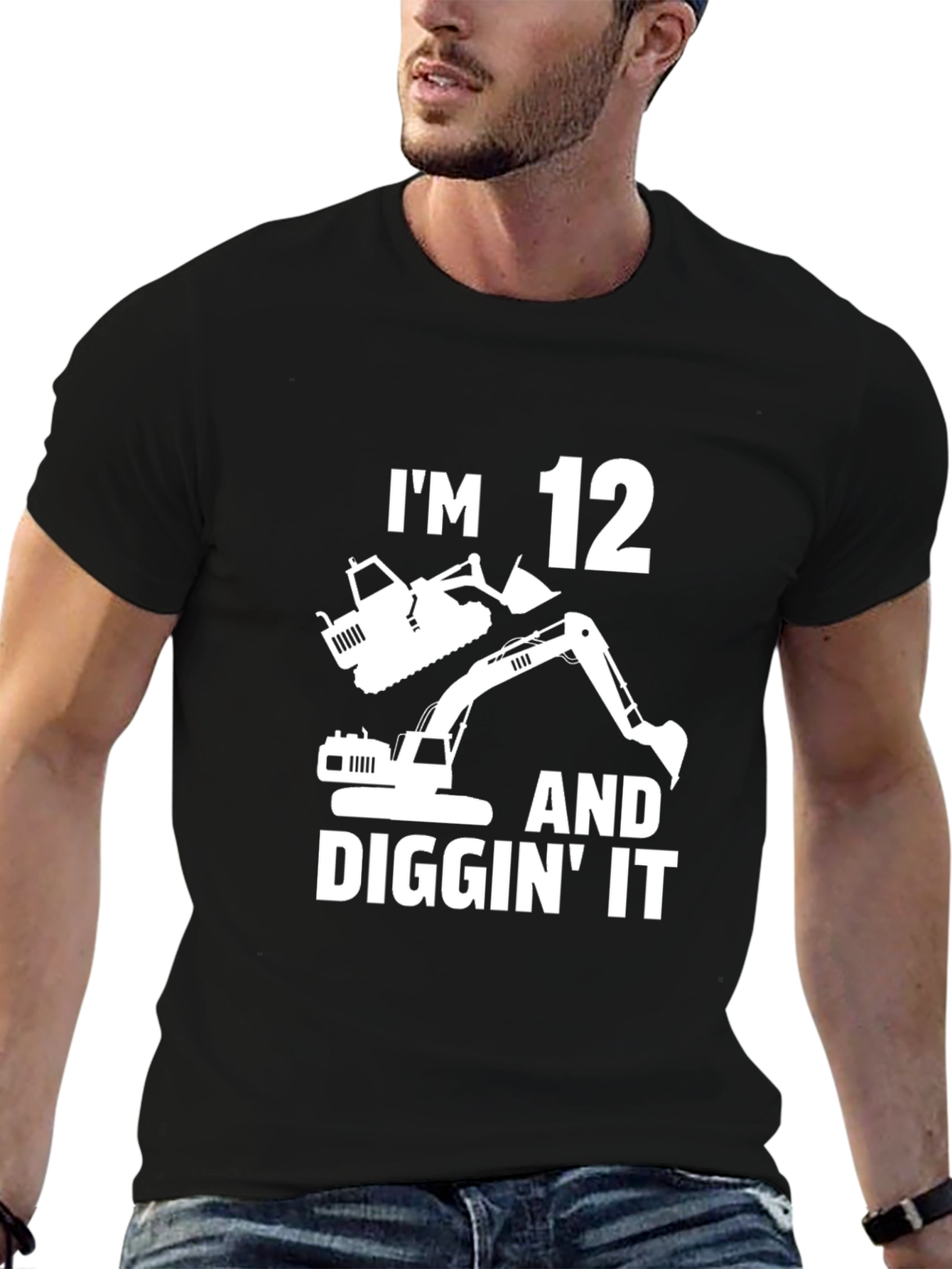 Im 12 and Diggin It Birthday Excavator T-Shirt