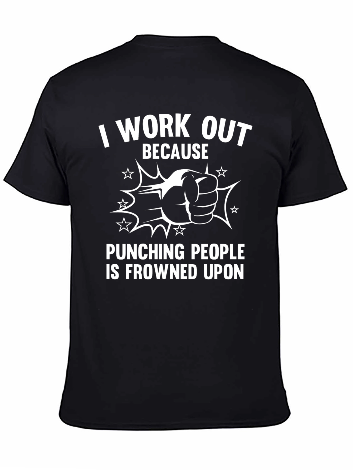Funny Workout Motivation T-Shirt: Punching People Frowned Upon