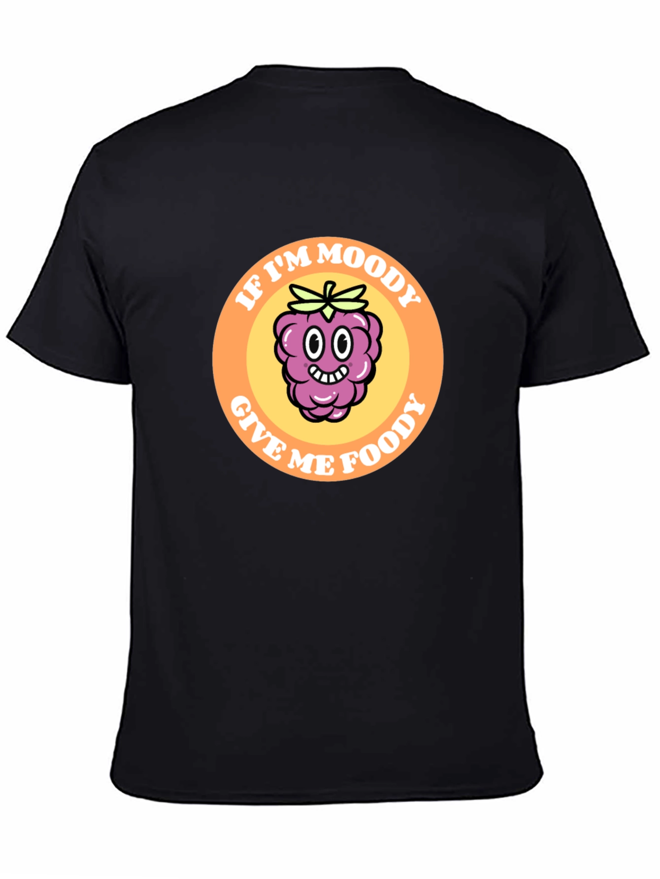 Moody Raspberry Graphic Tee - Black Cotton T-Shirt