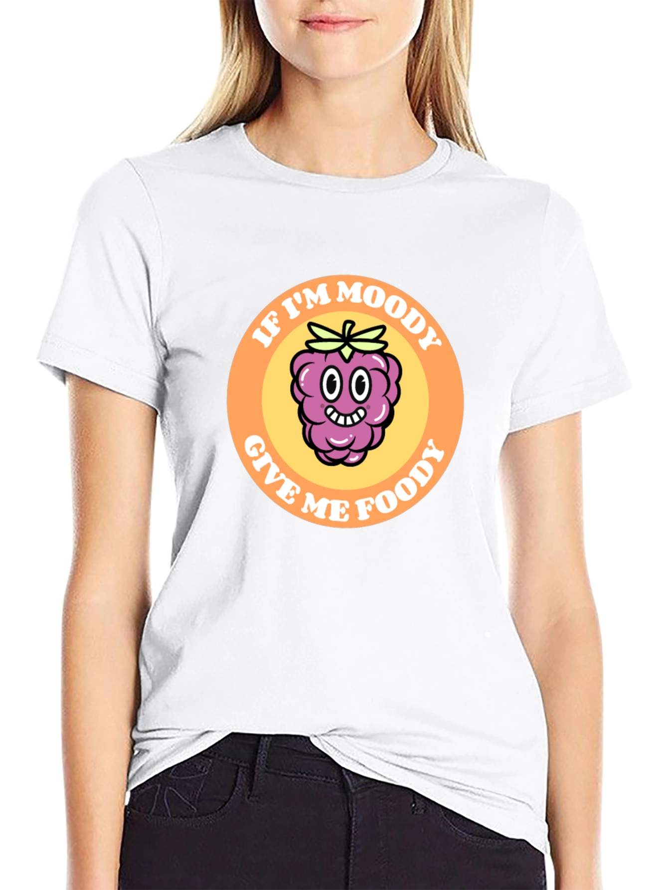 Moody Raspberry Graphic Tee - Black Cotton T-Shirt