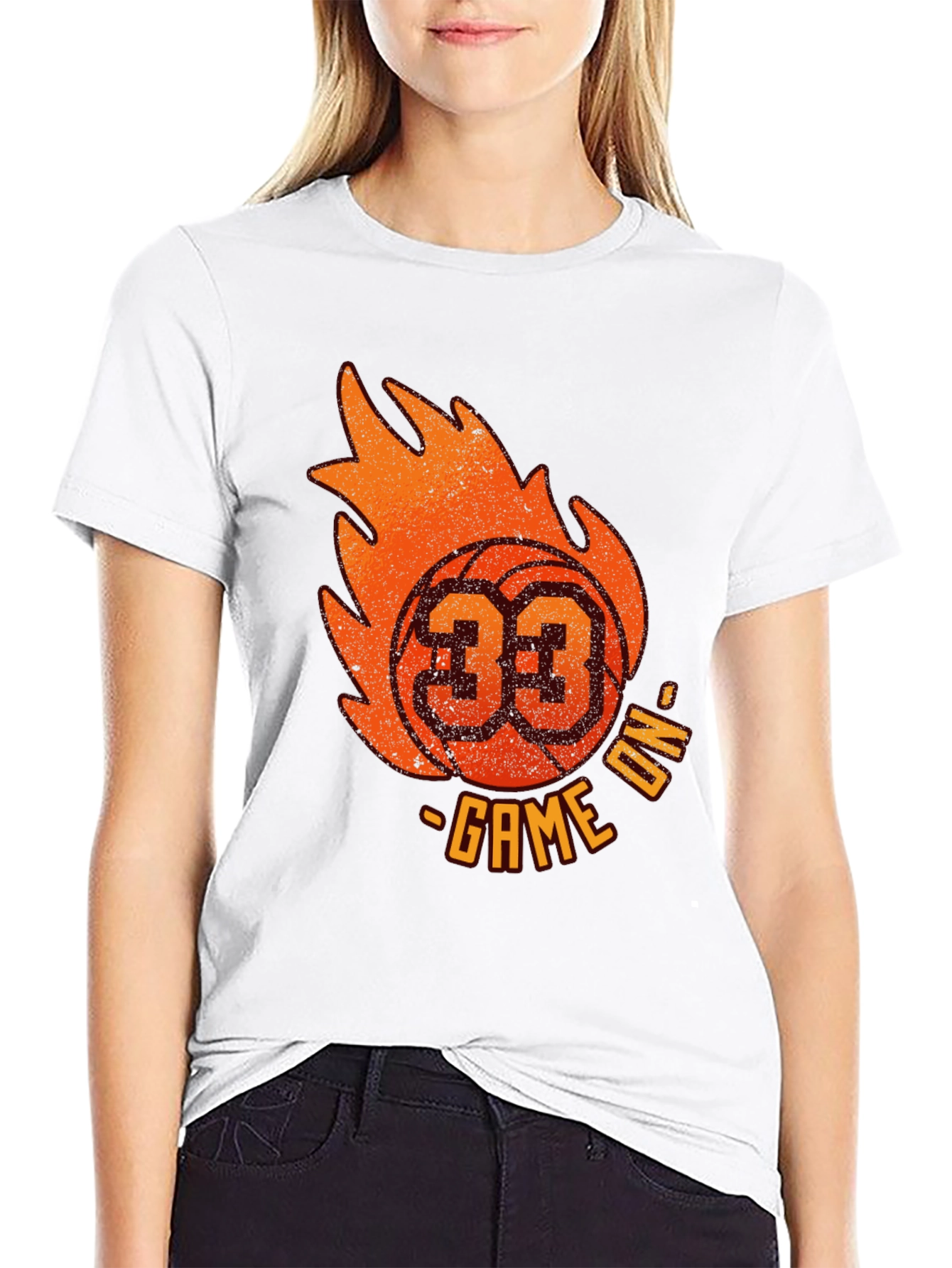 Fiery Basketball Graphic Tee - Game On!