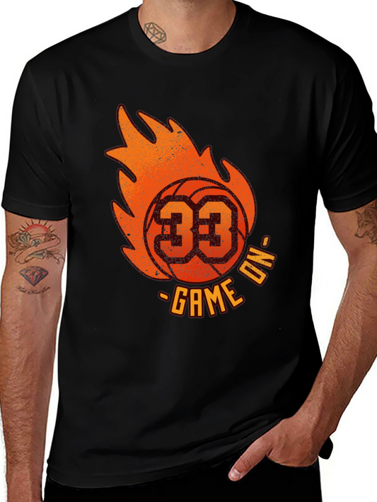 Fiery Basketball Graphic Tee - Game On!