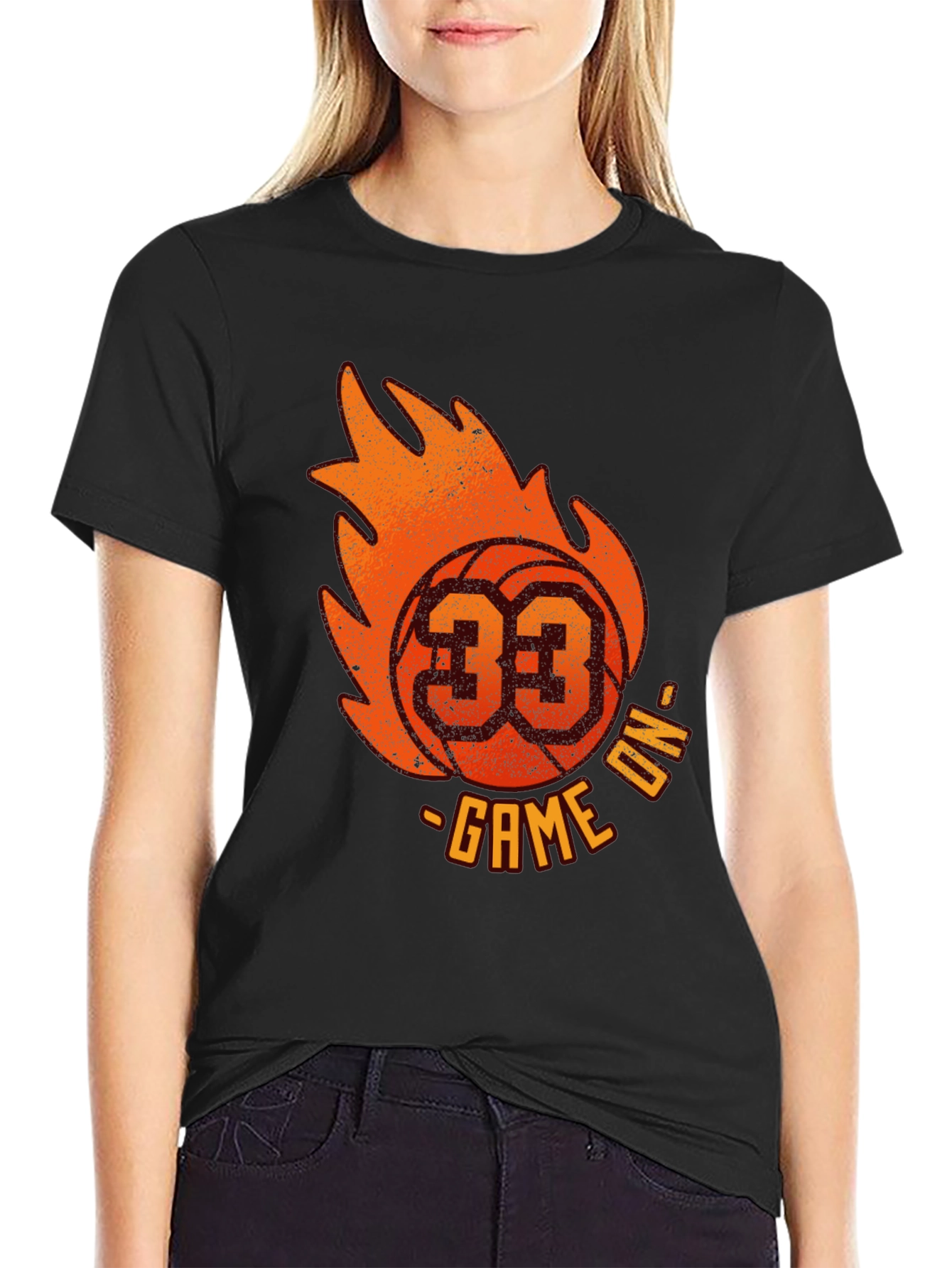 Fiery Basketball Graphic Tee - Game On!
