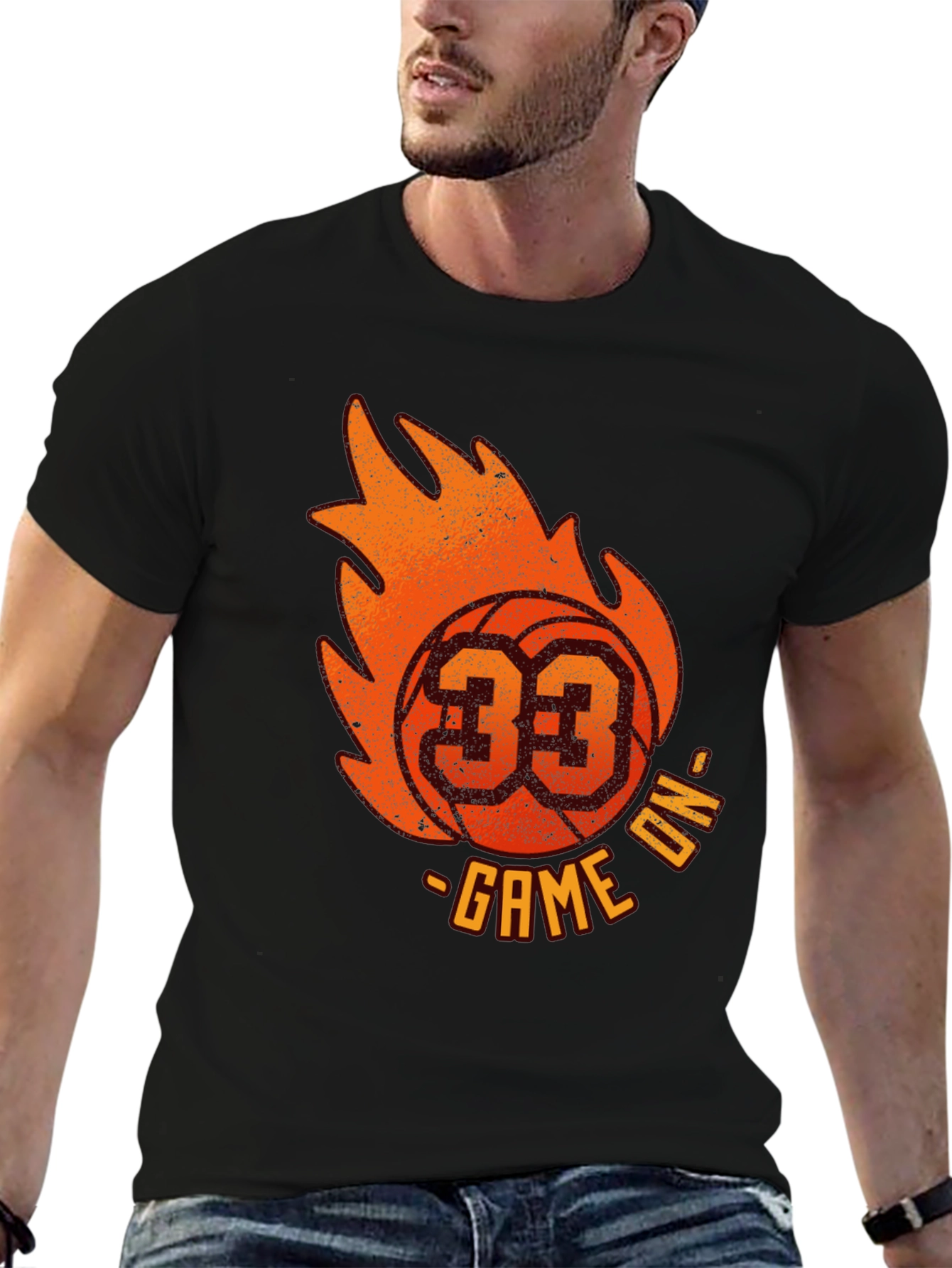 Fiery Basketball Graphic Tee - Game On!