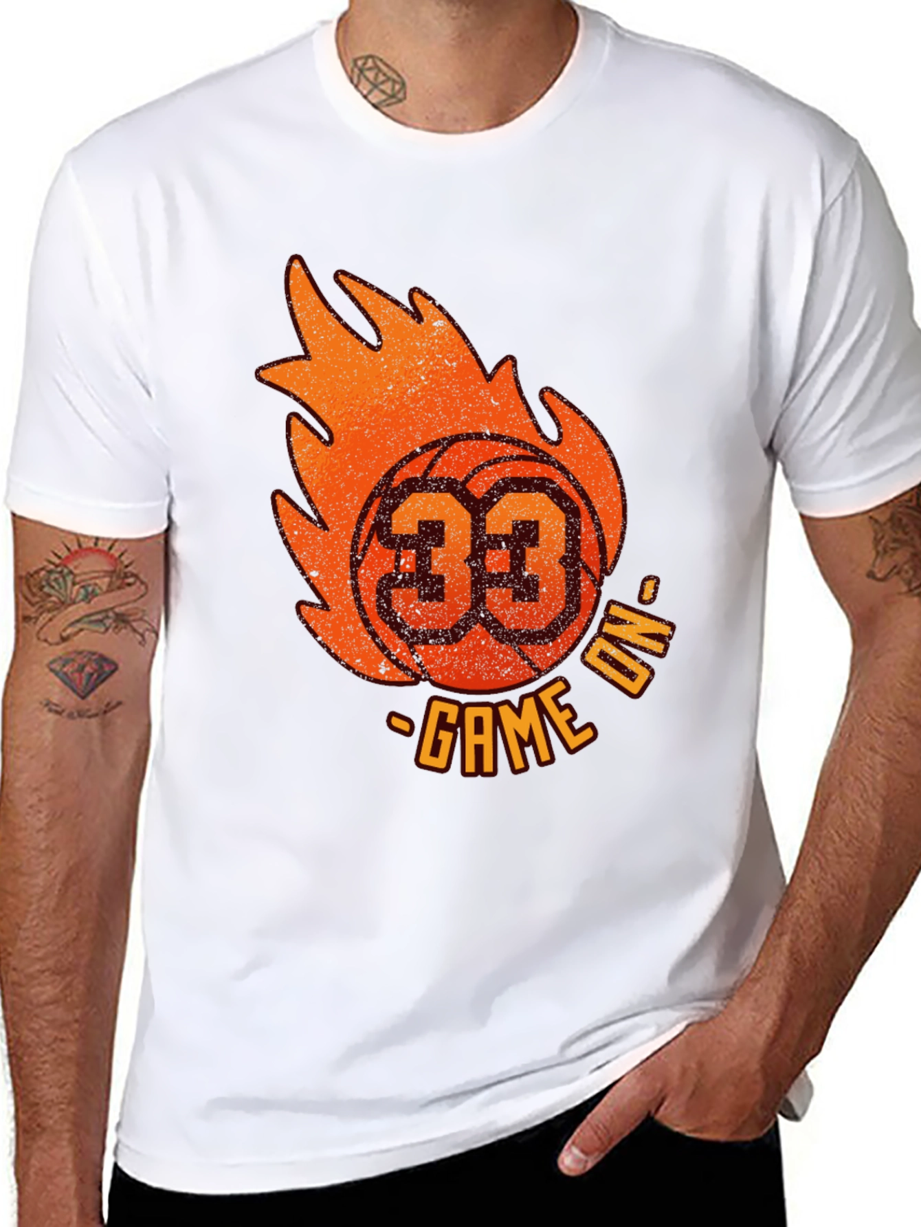 Fiery Basketball Graphic Tee - Game On!
