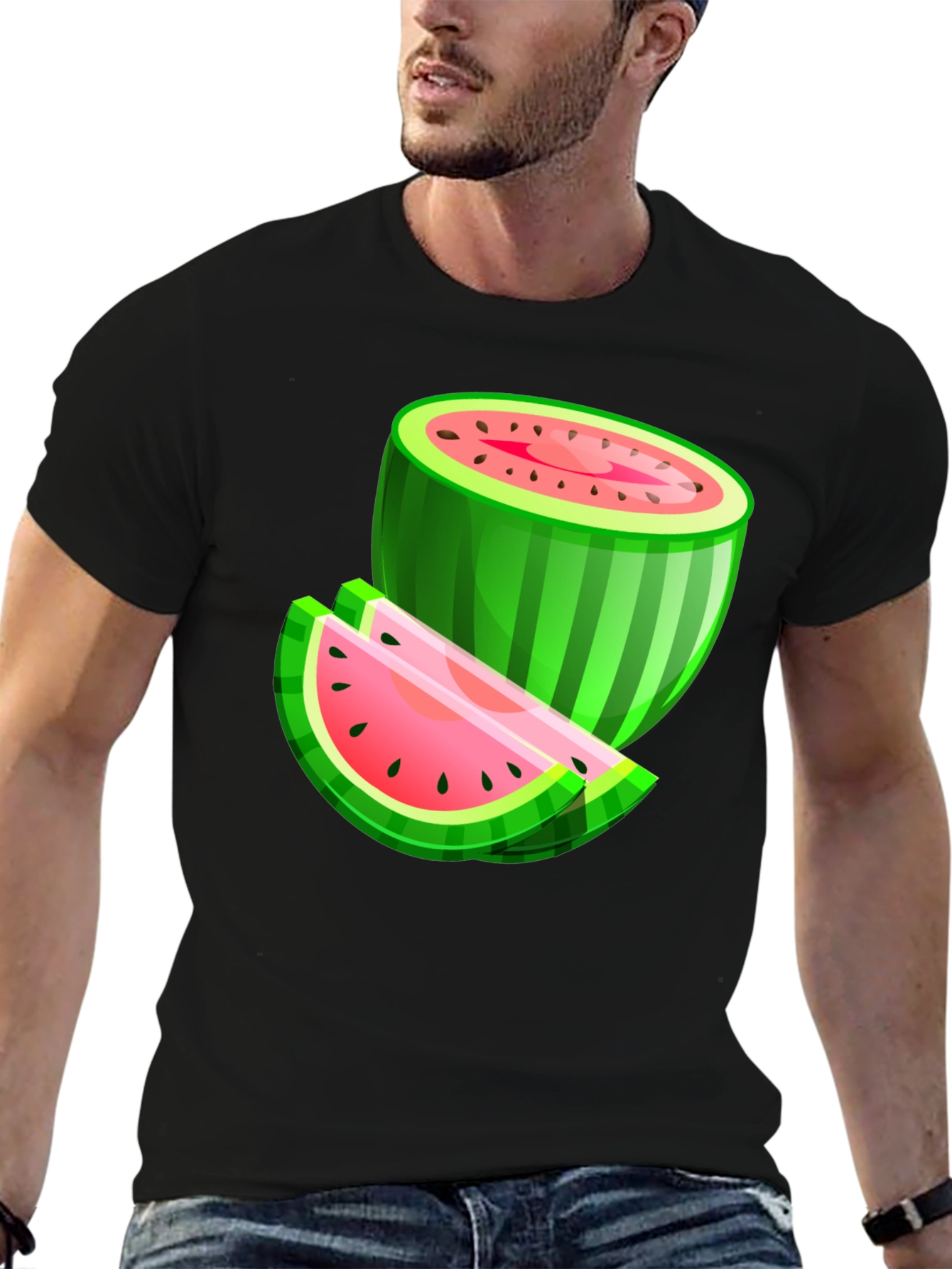 Watermelon Graphic Black T-Shirt
