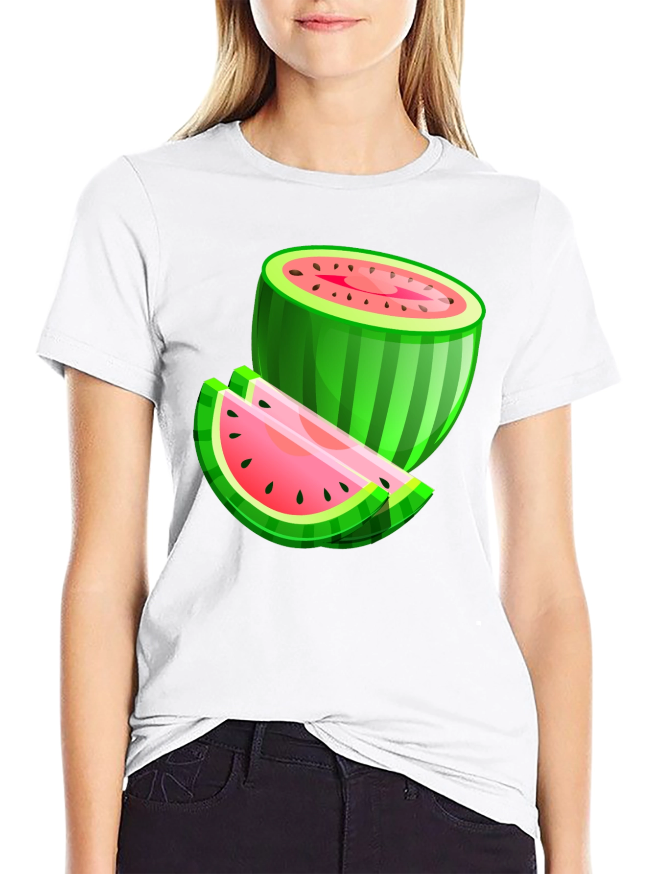 Watermelon Graphic Black T-Shirt