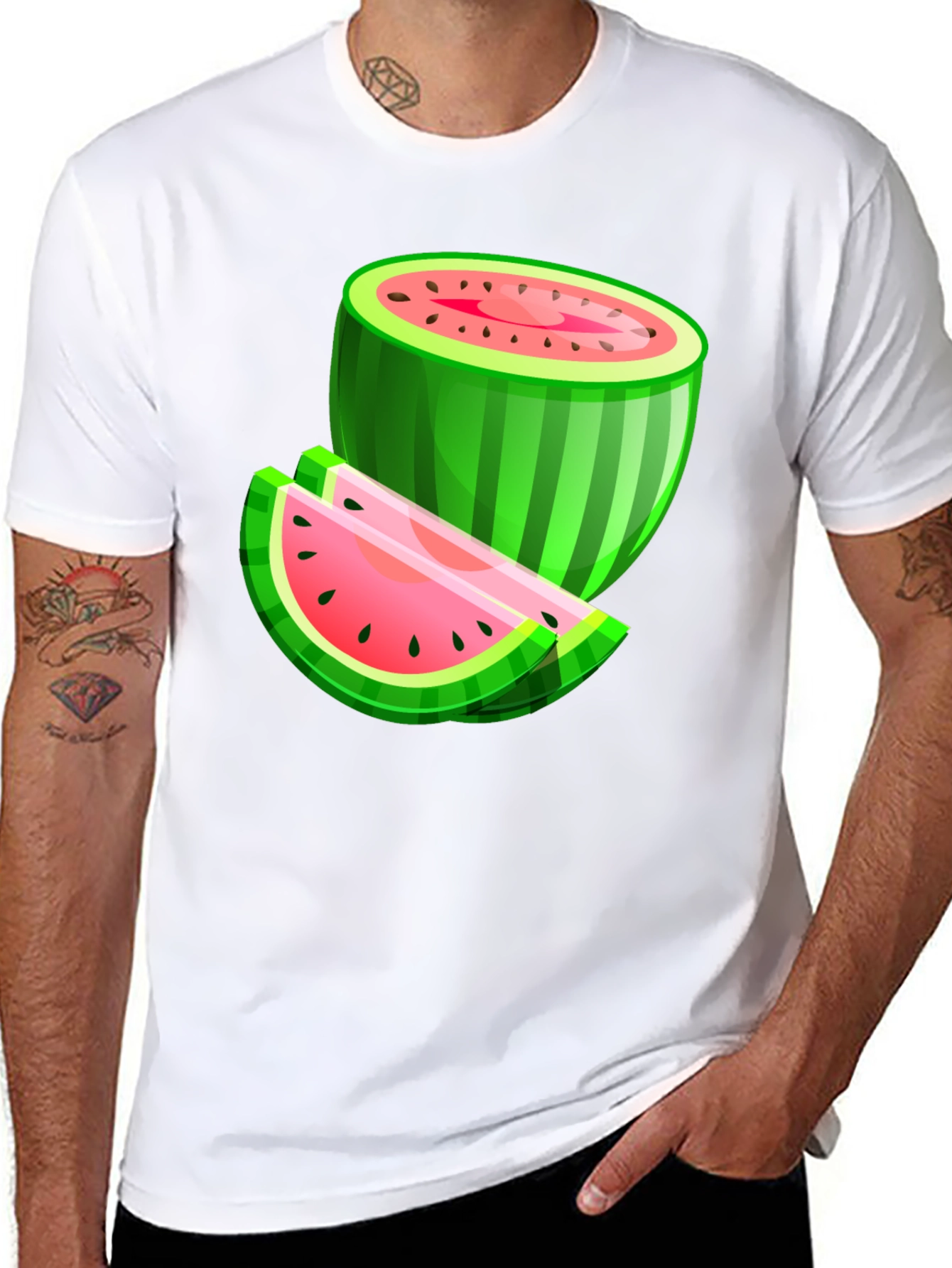 Watermelon Graphic Black T-Shirt