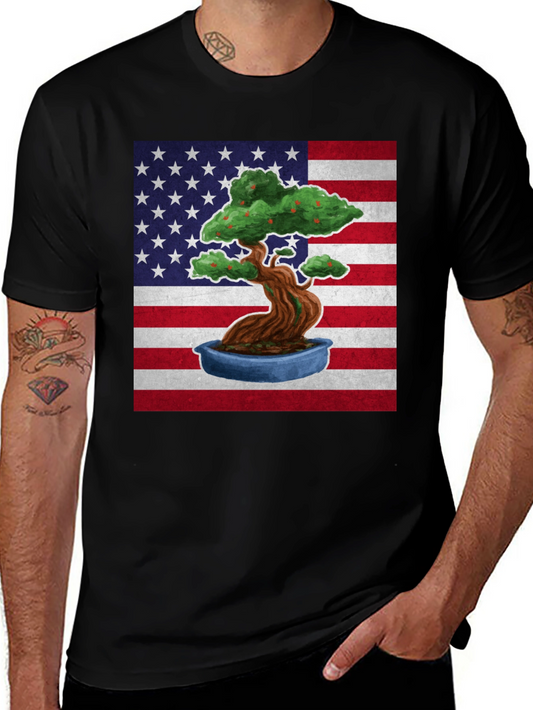 American Bonsai T-Shirt - USA Flag Design
