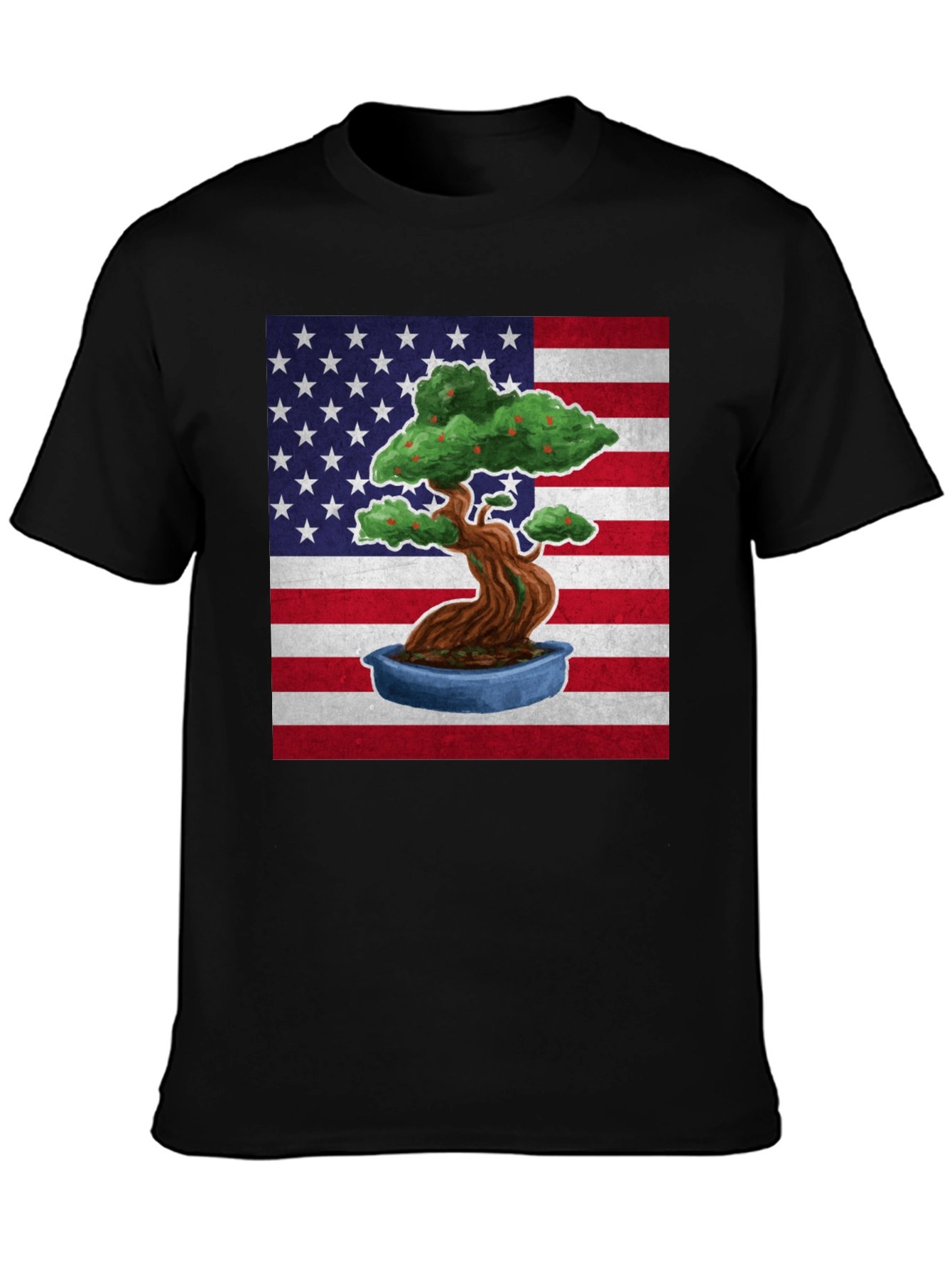 American Bonsai T-Shirt - USA Flag Design