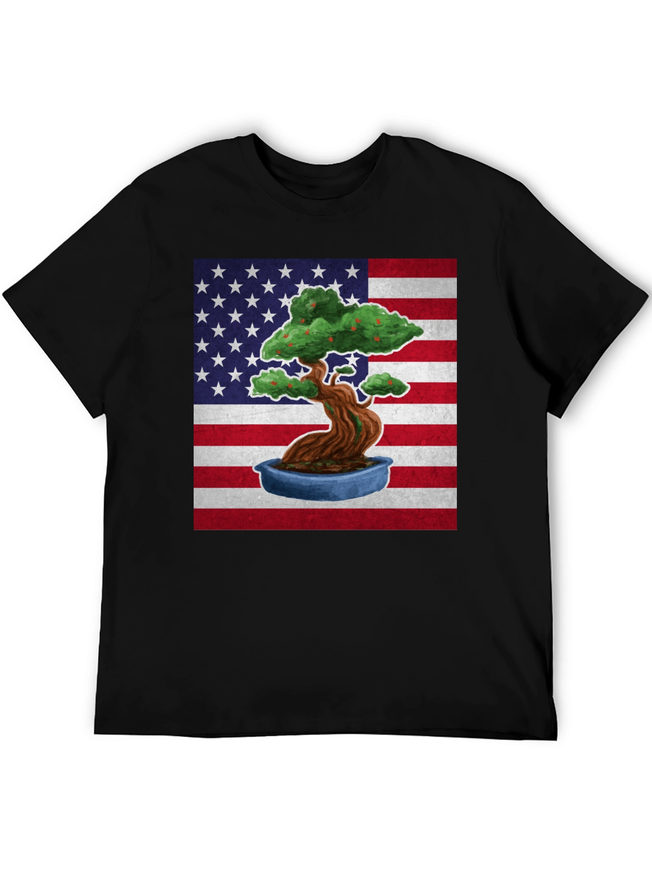 American Bonsai T-Shirt - USA Flag Design