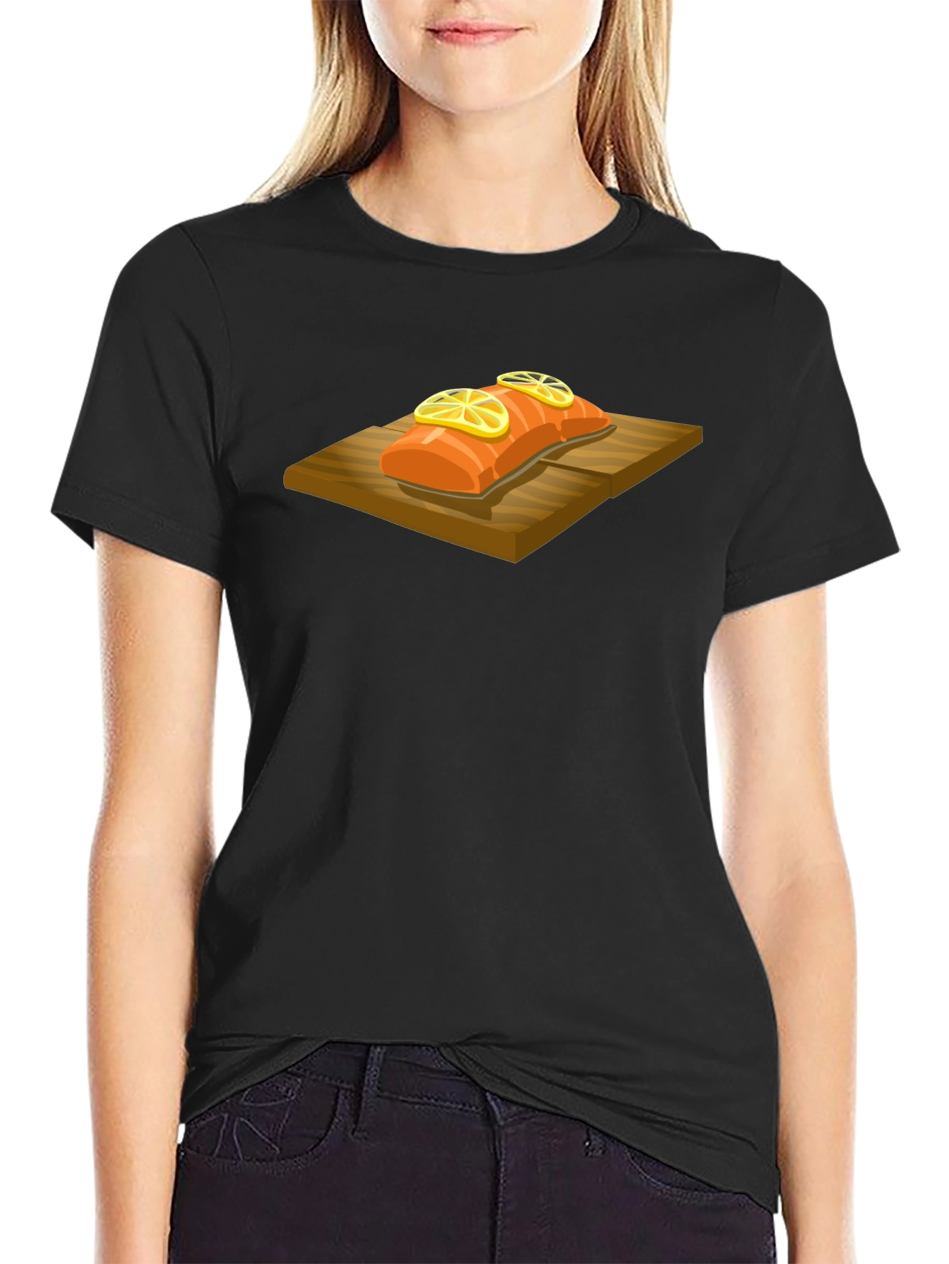 Salmon on Cedar Plank Graphic Tee - Black