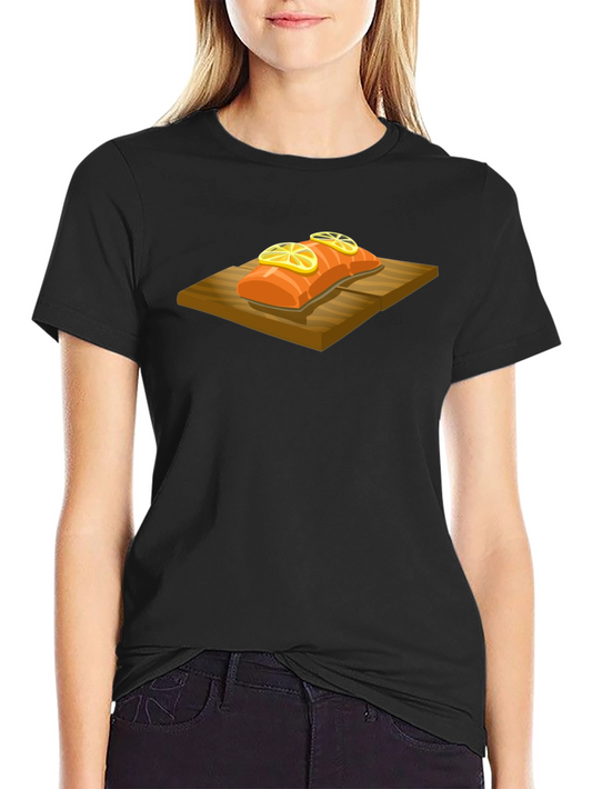 Salmon on Cedar Plank Graphic Tee - Black