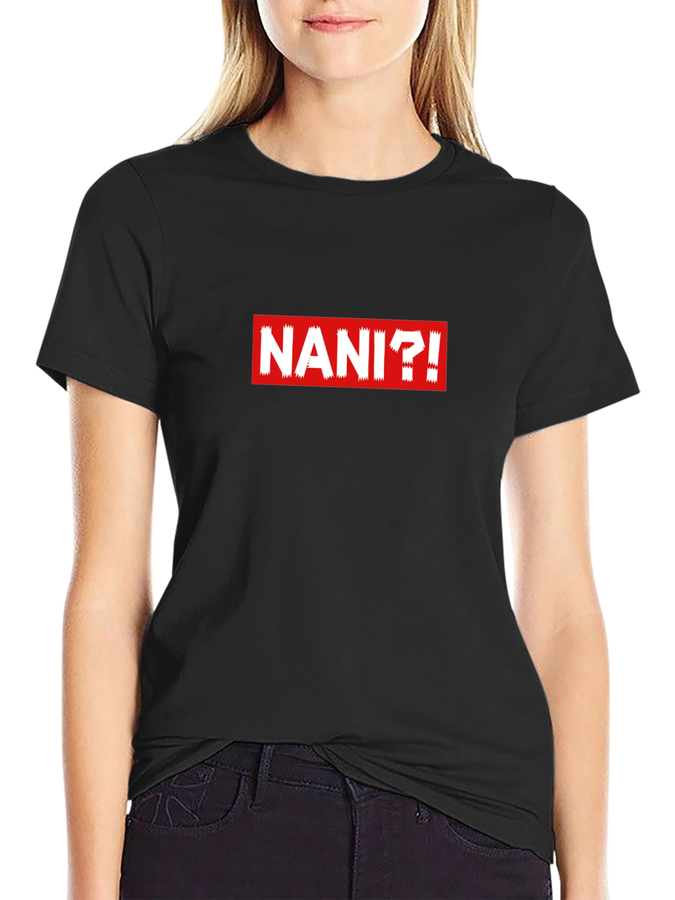 NANI!? Black T-Shirt - Bold Anime Inspired Graphic Tee