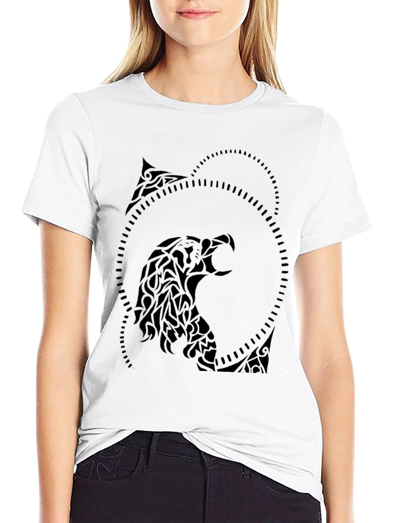 Tribal Eagle Graphic Black T-Shirt