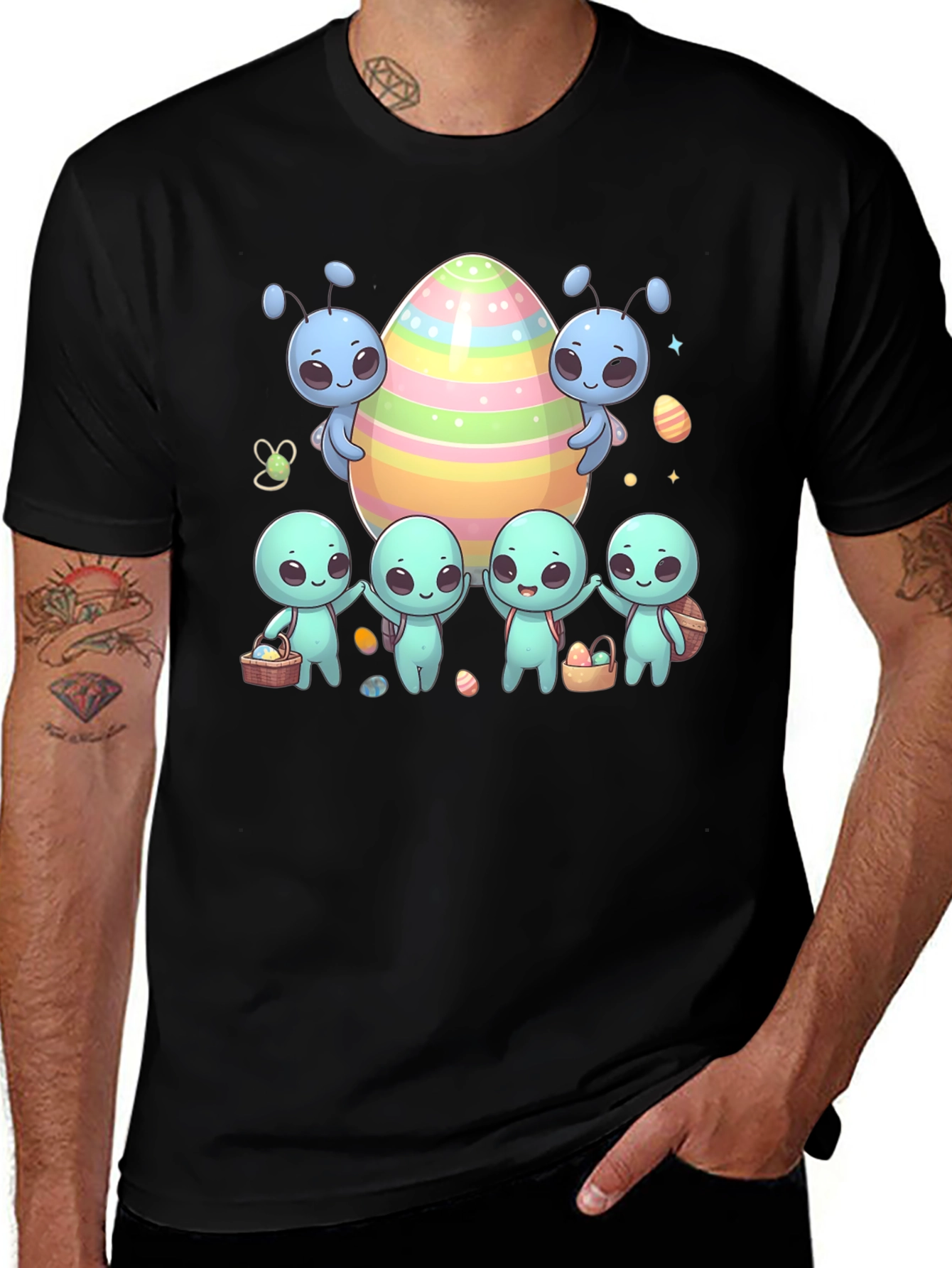 Alien Easter T-Shirt Cute Space Egg Hunt Tee