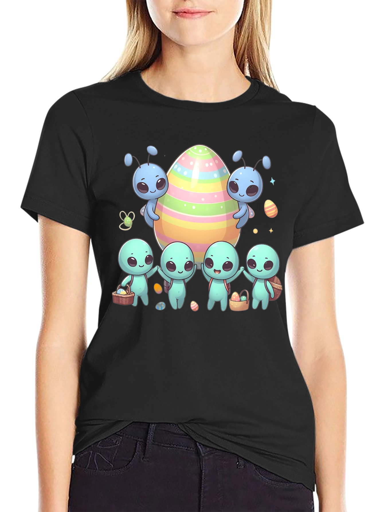 Alien Easter T-Shirt Cute Space Egg Hunt Tee