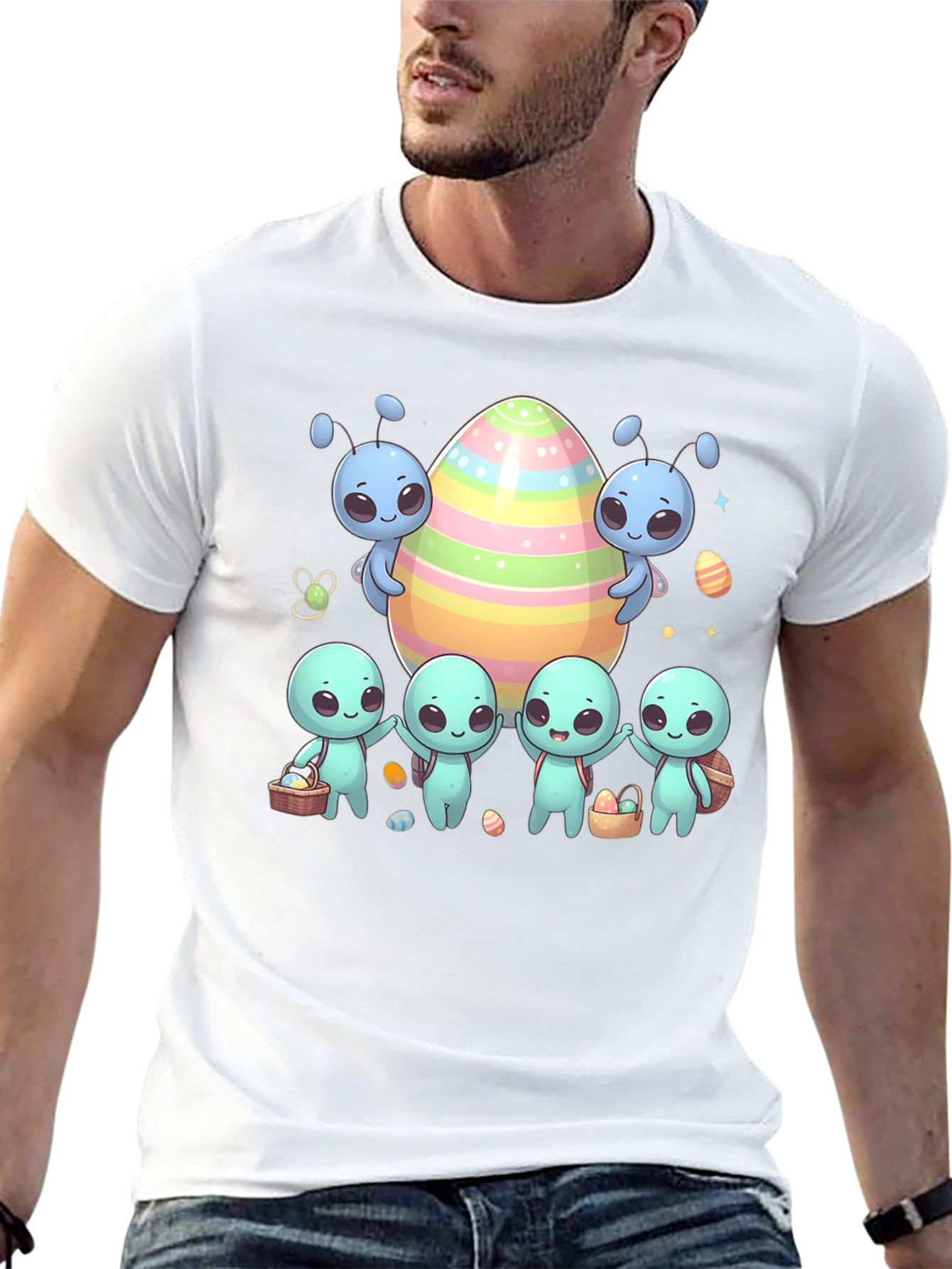 Alien Easter T-Shirt Cute Space Egg Hunt Tee