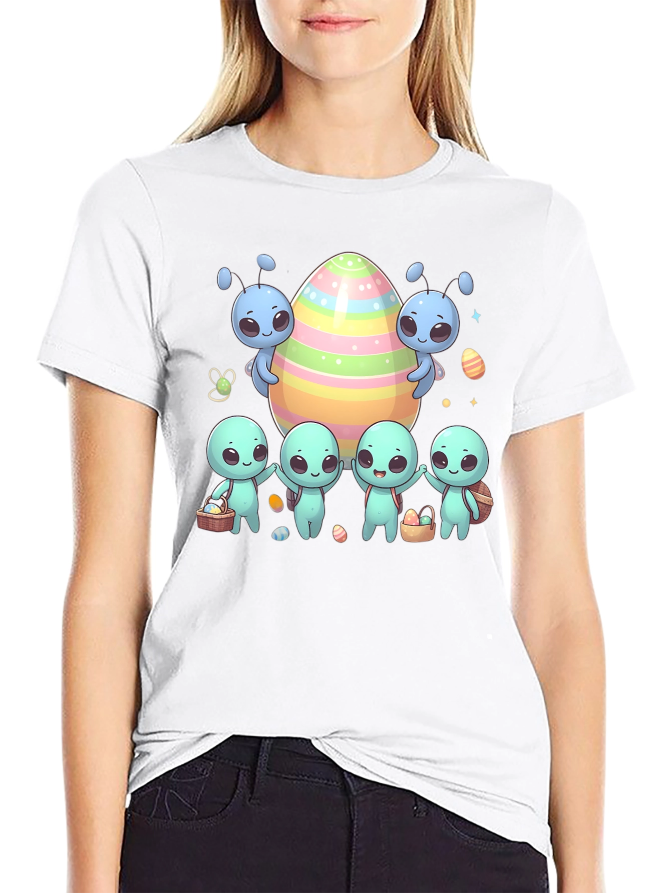 Alien Easter T-Shirt Cute Space Egg Hunt Tee
