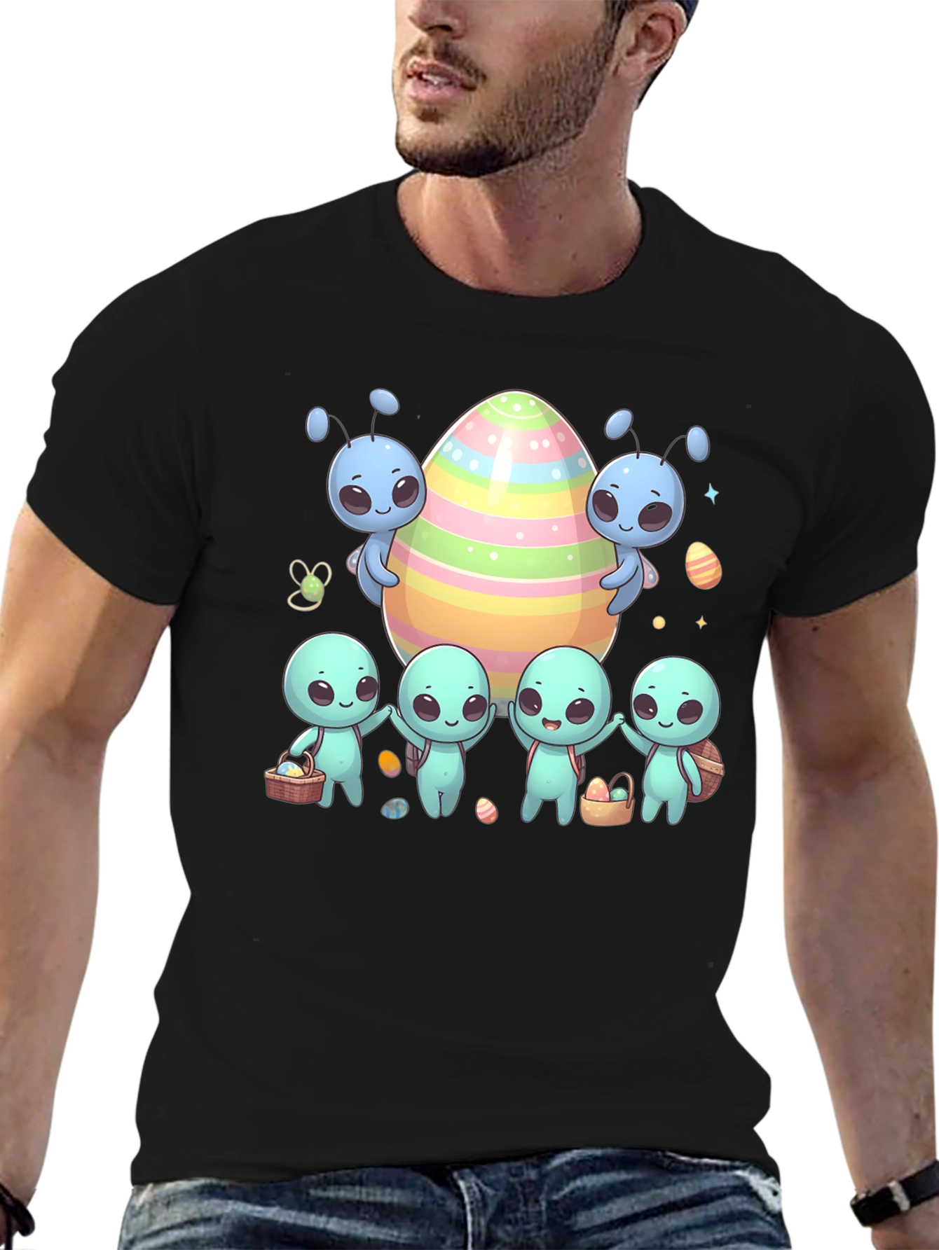 Alien Easter T-Shirt Cute Space Egg Hunt Tee