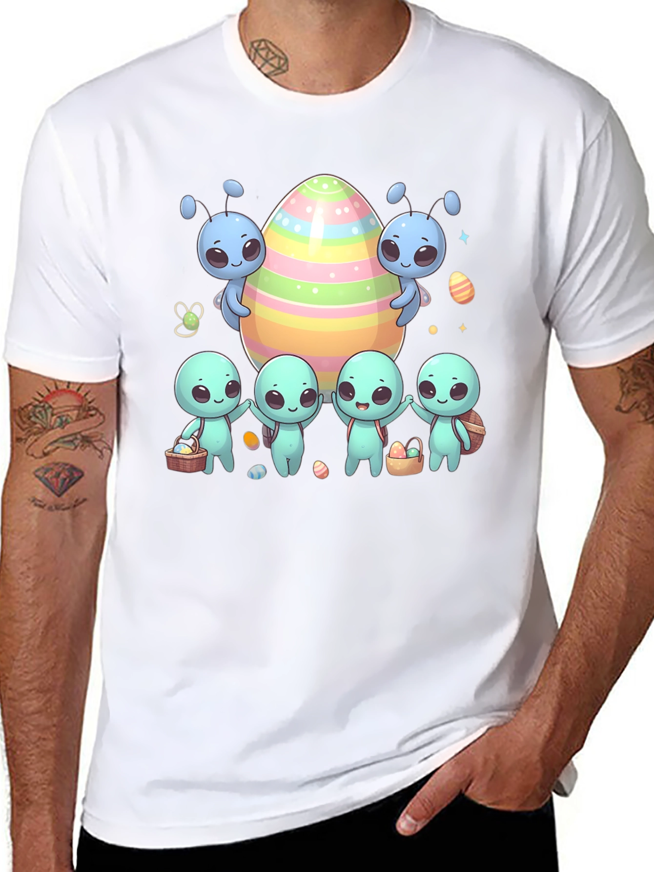 Alien Easter T-Shirt Cute Space Egg Hunt Tee