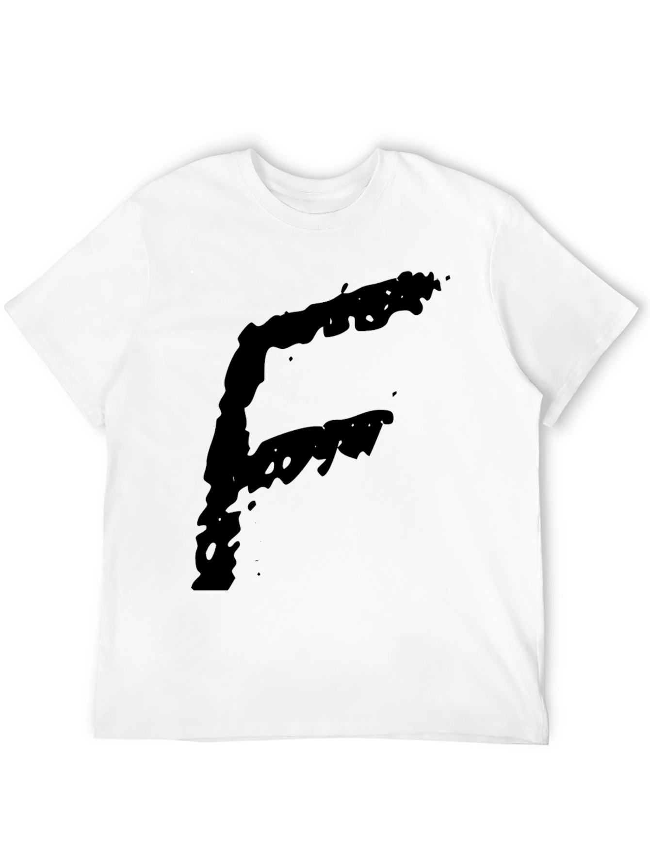 Bold Letter F Graphic T-Shirt - Black
