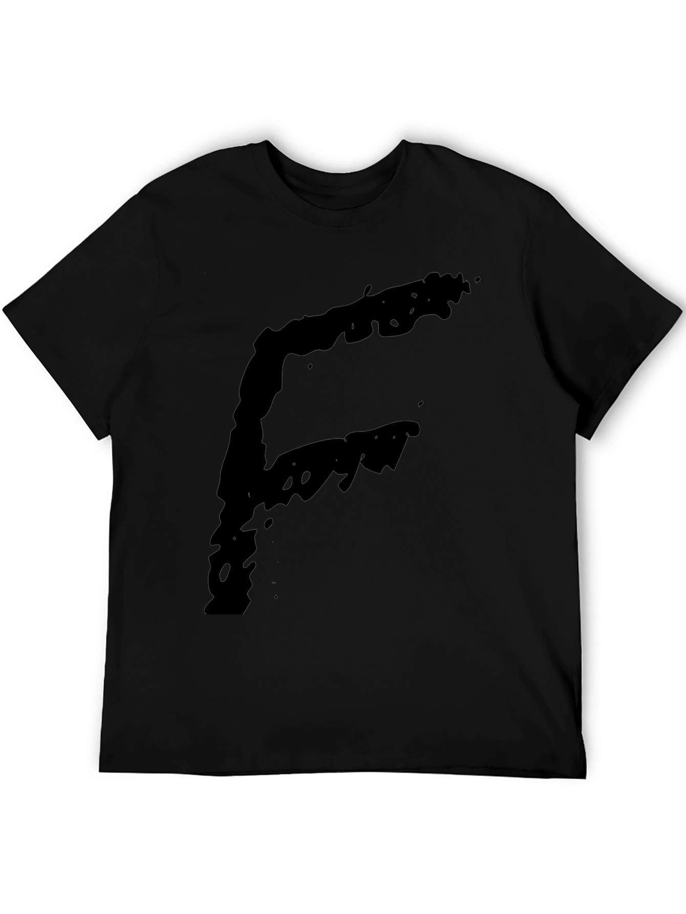 Bold Letter F Graphic T-Shirt - Black
