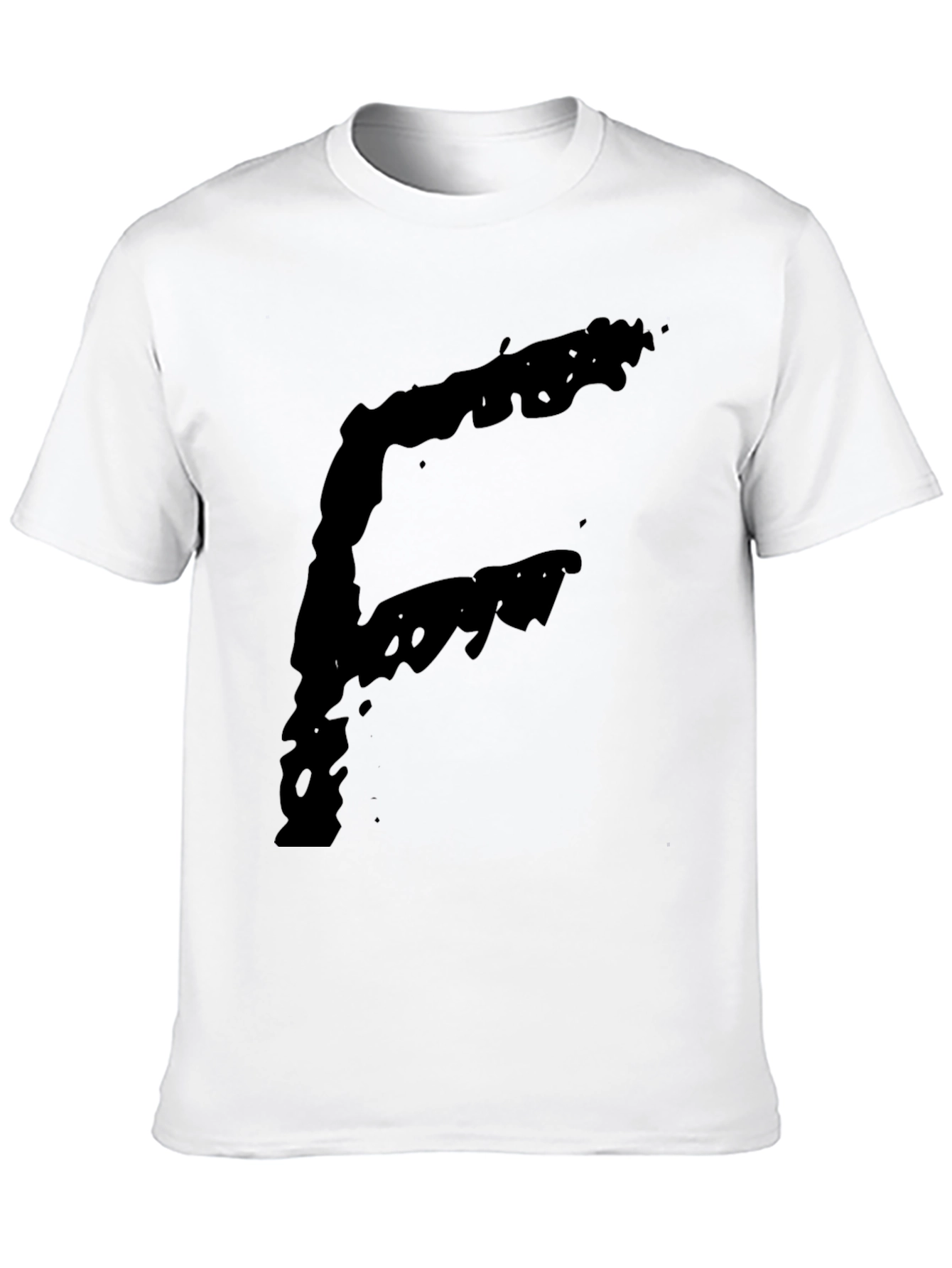 Bold Letter F Graphic T-Shirt - Black