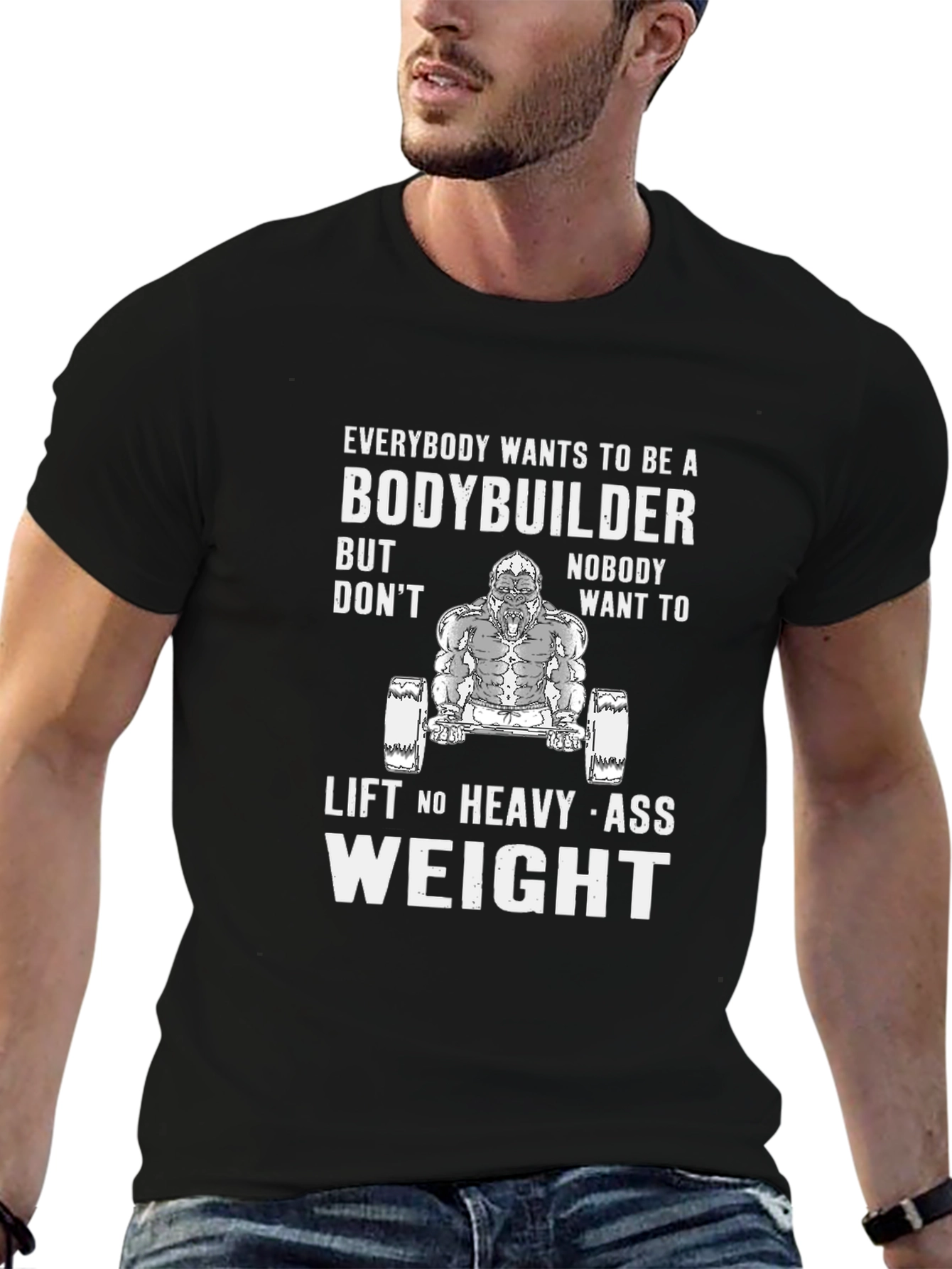 Bodybuilder Gorilla Graphic T-Shirt - Lift Heavy