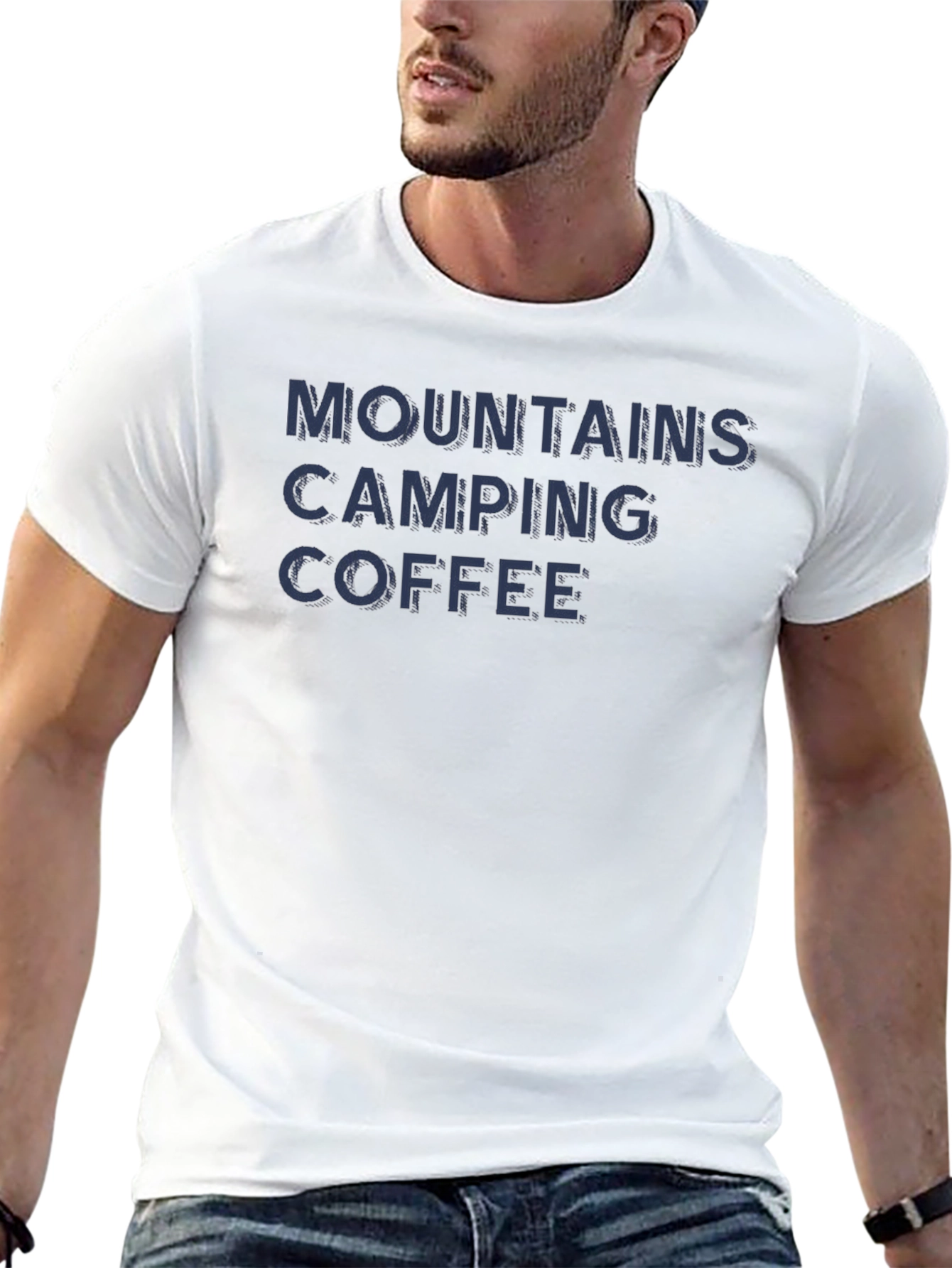 Mountains Camping Coffee Graphic T-Shirt